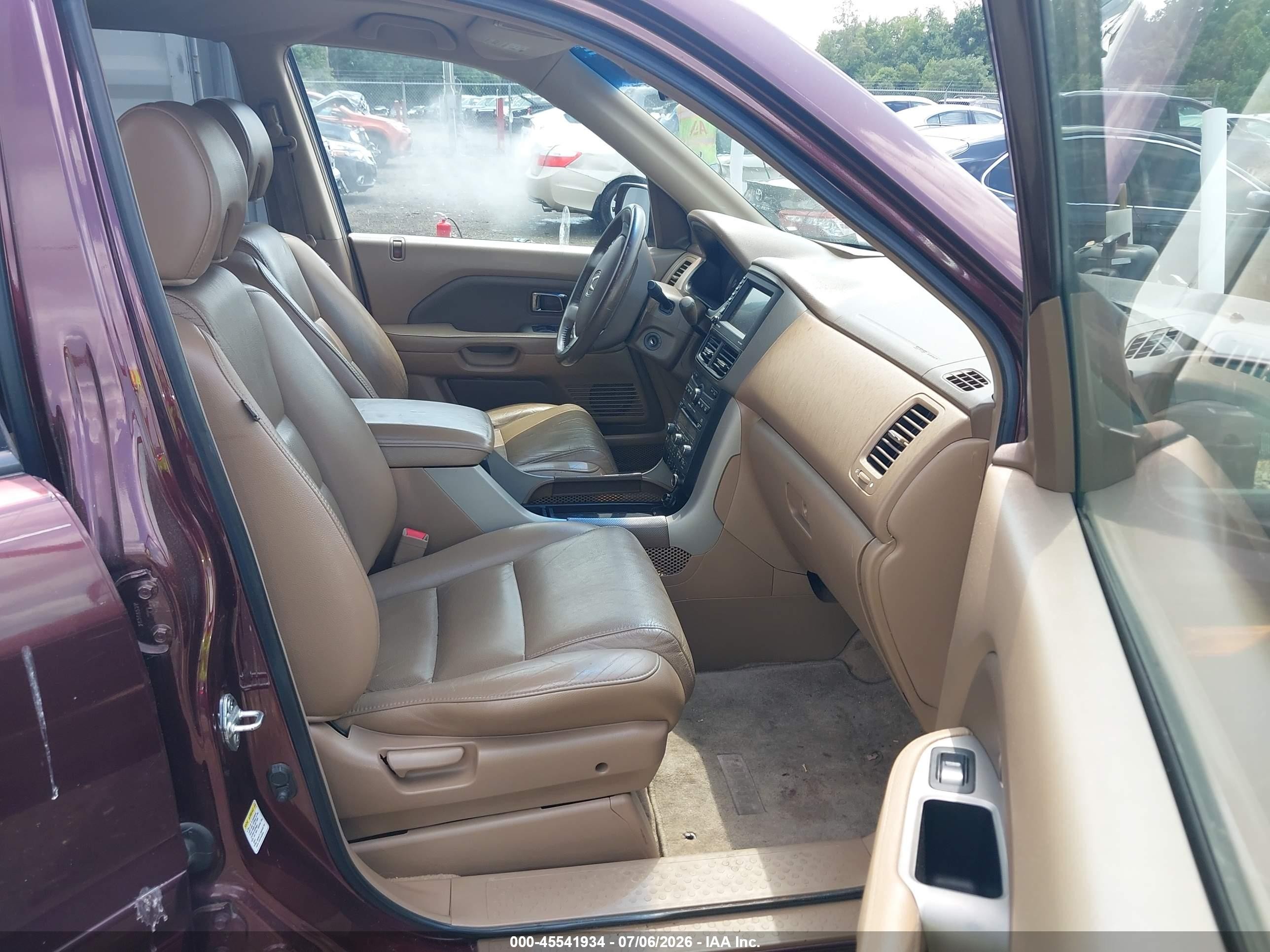 2008 Honda Pilot Ex-l Purple vin: 5FNYF18798B024335