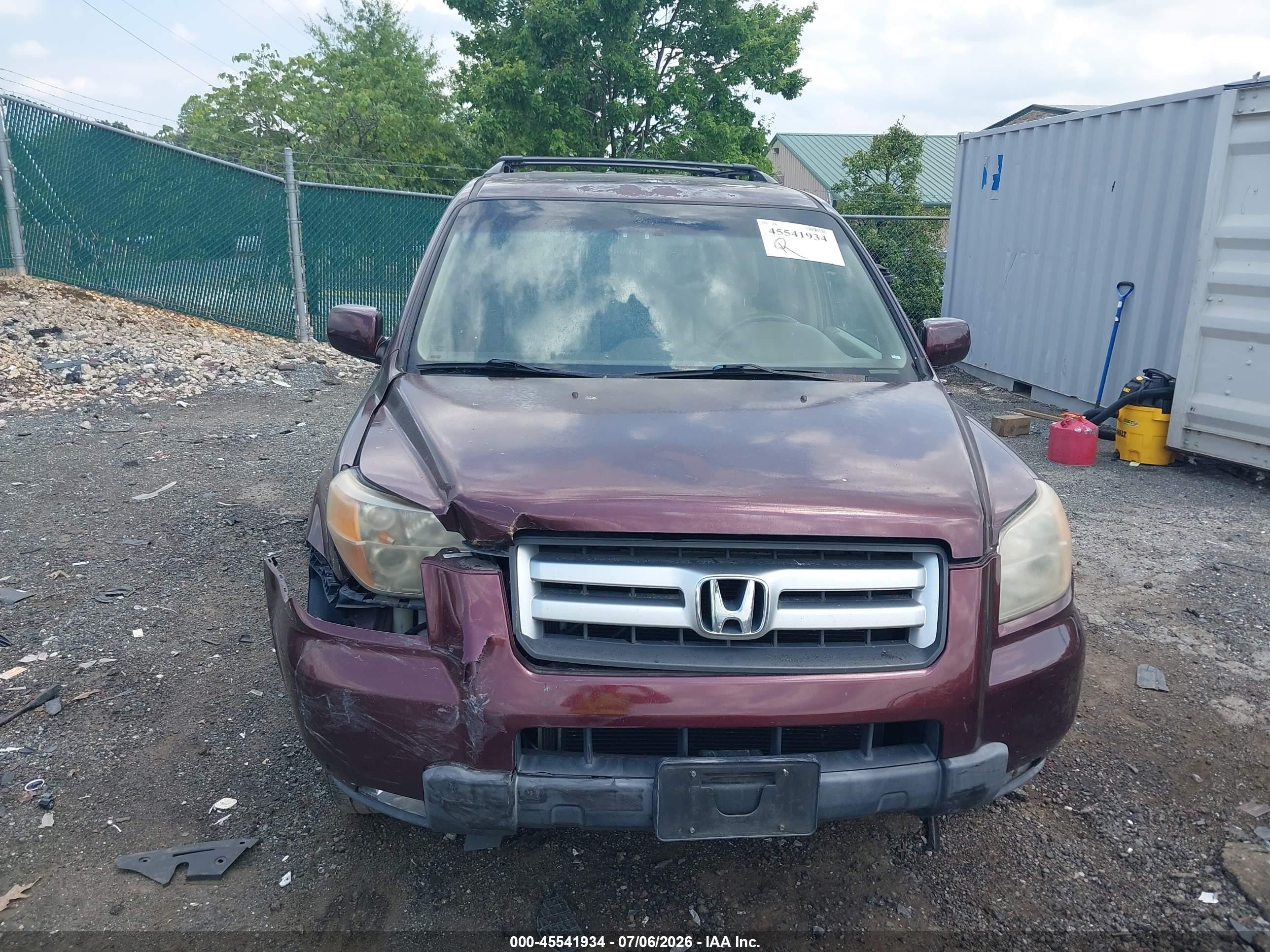 2008 Honda Pilot Ex-l Purple vin: 5FNYF18798B024335