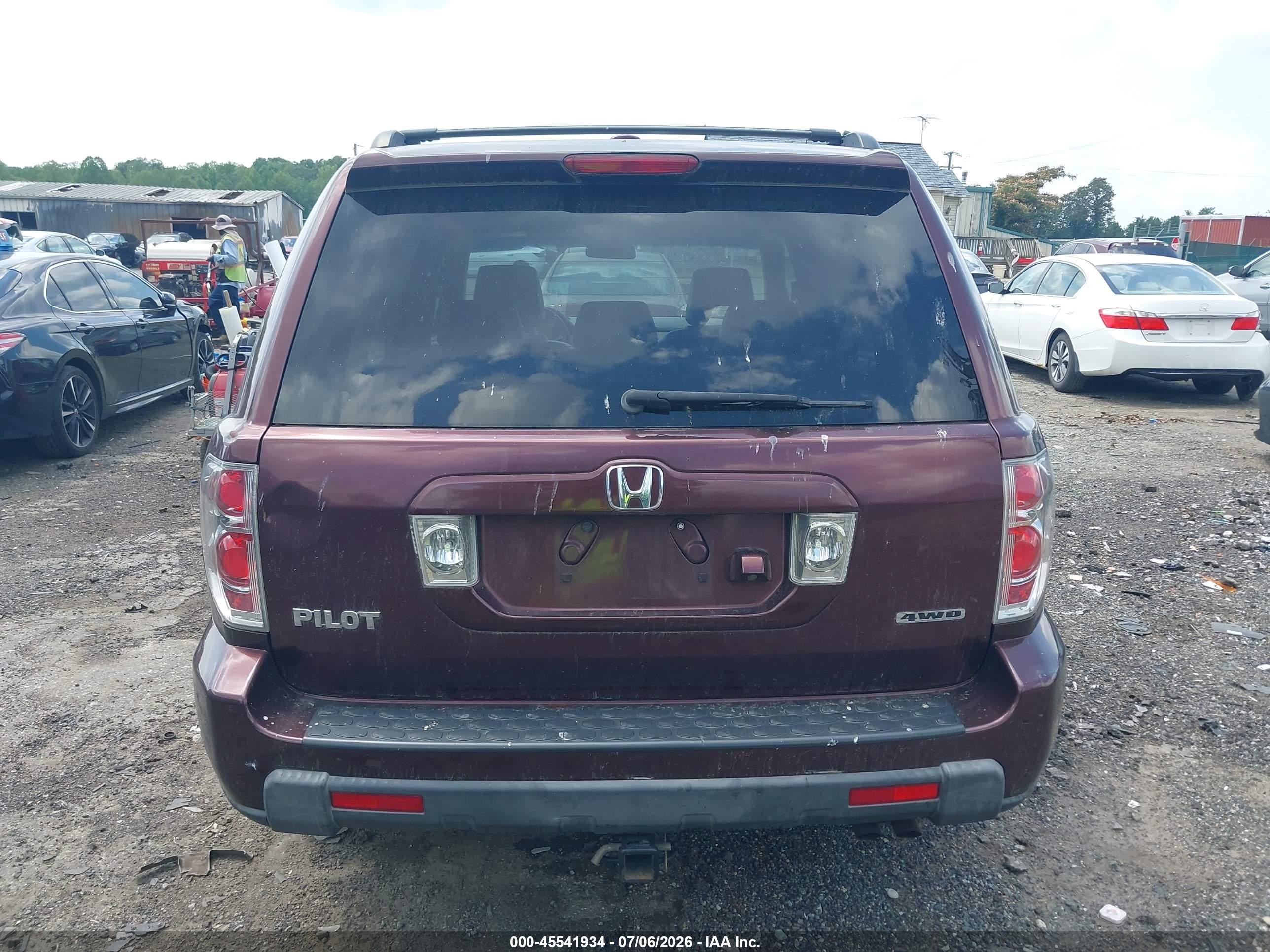 2008 Honda Pilot Ex-l Purple vin: 5FNYF18798B024335