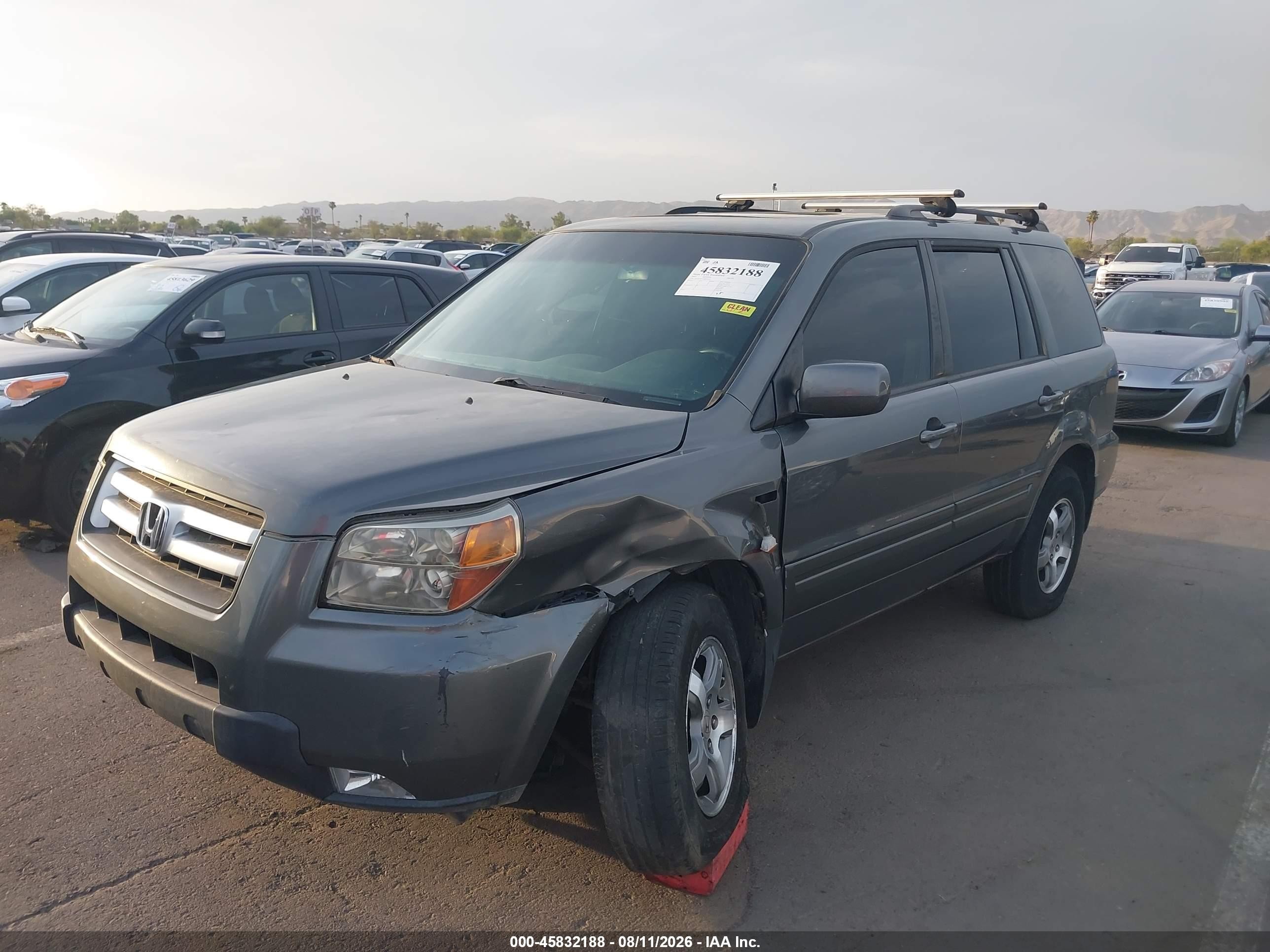 2007 Honda Pilot Ex-l Gray vin: 5FNYF187X7B004321