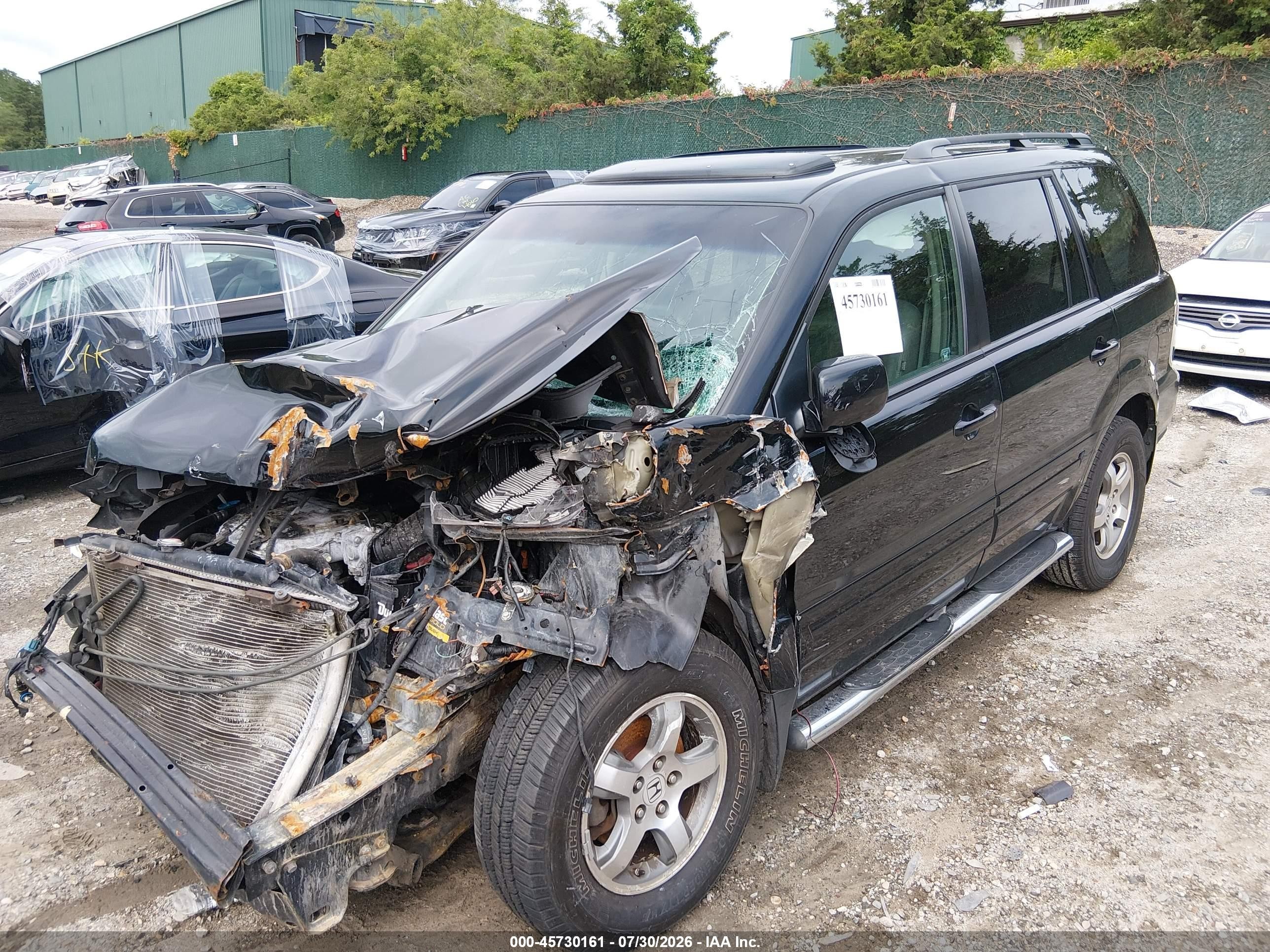 2008 Honda Pilot Ex-l Black vin: 5FNYF187X8B000707