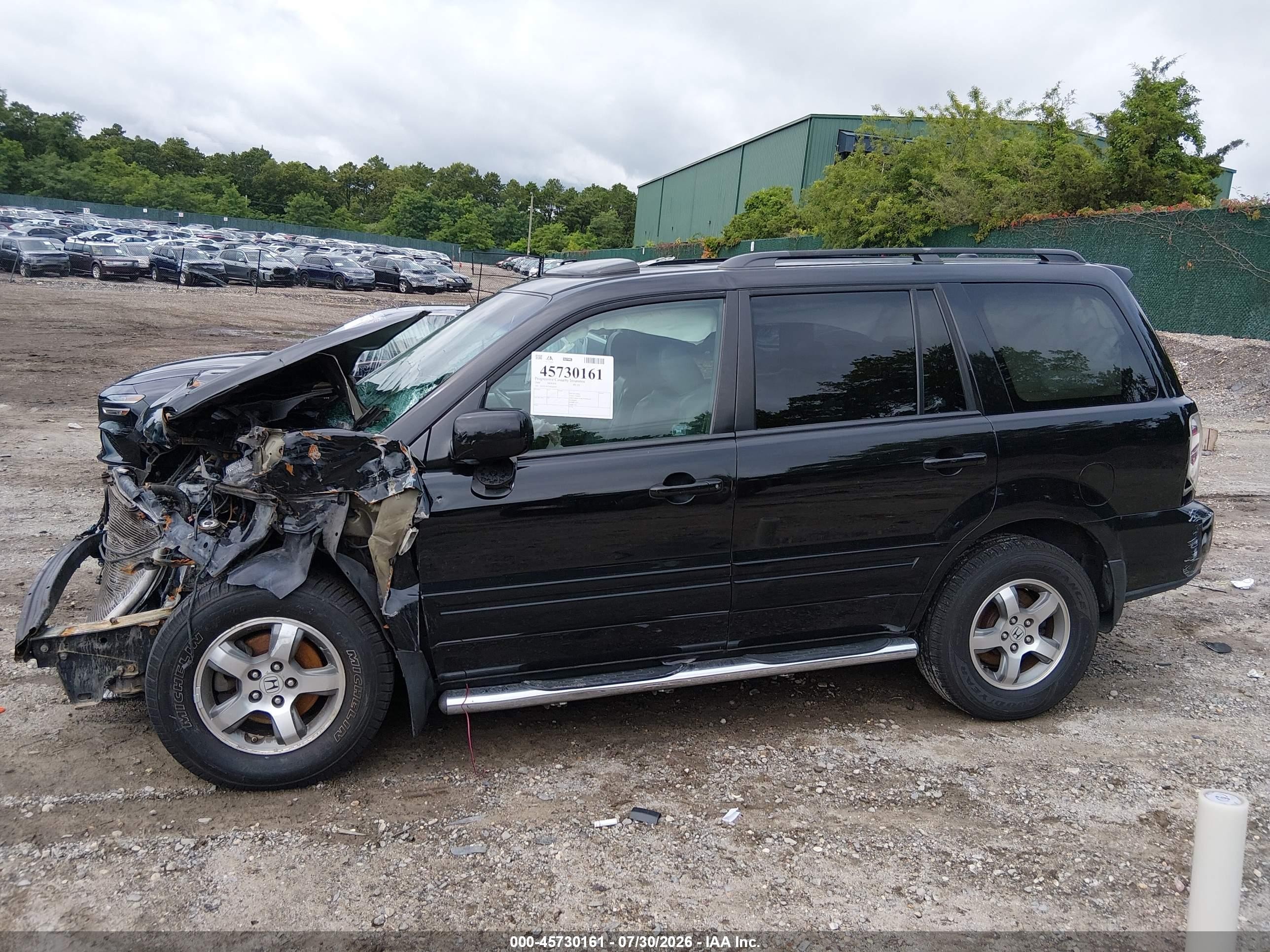 2008 Honda Pilot Ex-l Black vin: 5FNYF187X8B000707