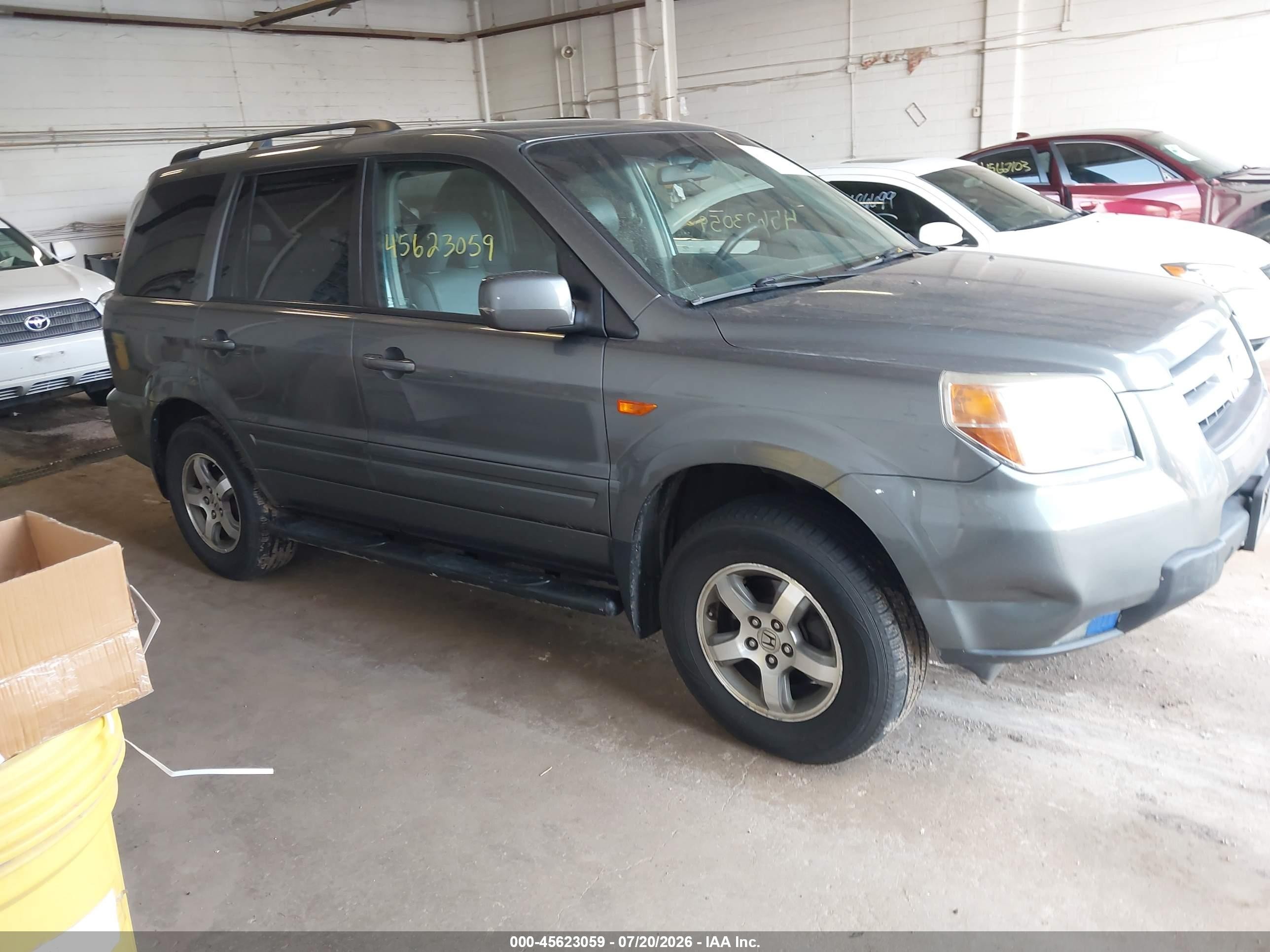 2008 Honda Pilot Ex-l Gray vin: 5FNYF187X8B008919