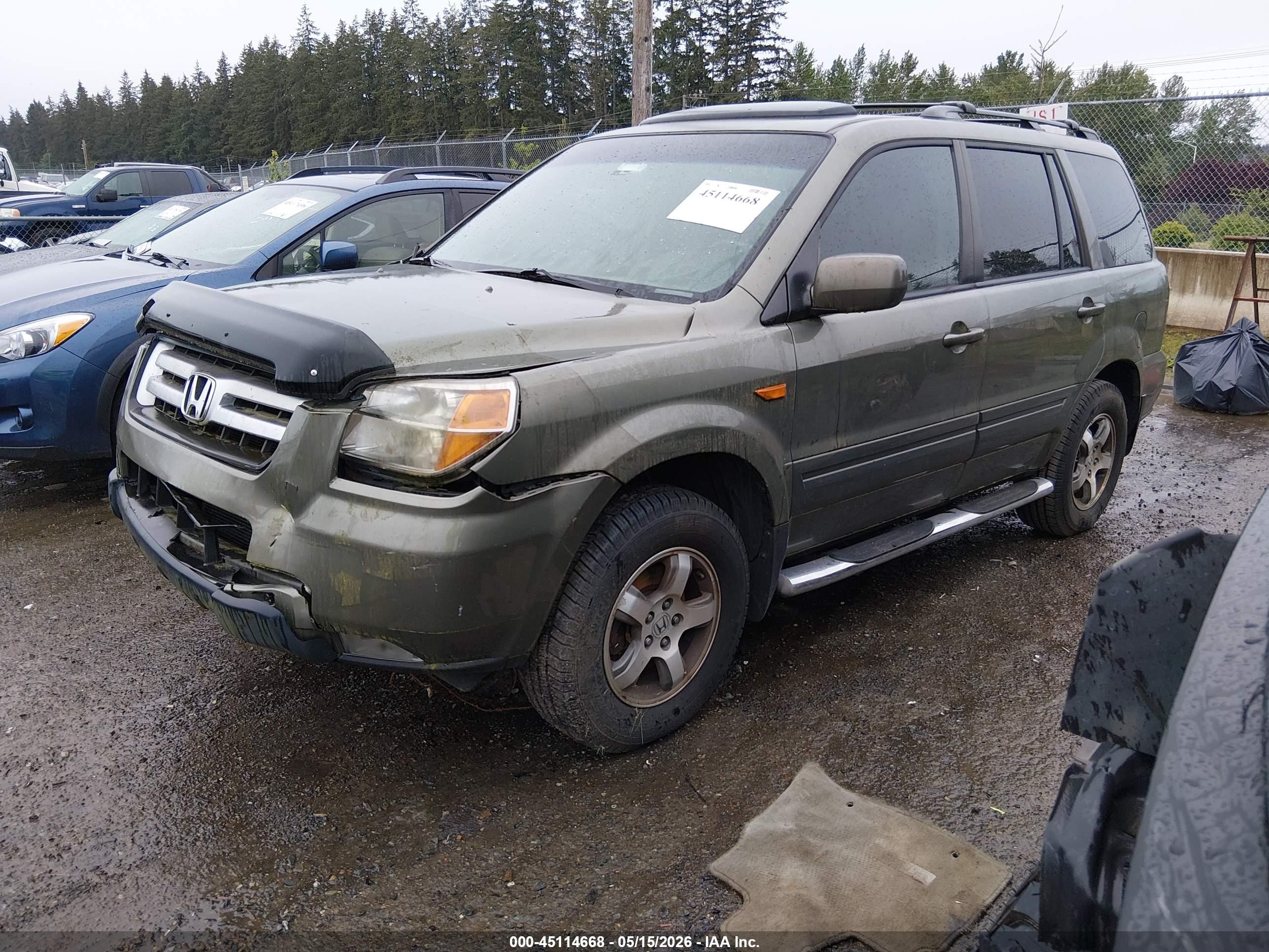 2008 Honda Pilot Ex-l Green vin: 5FNYF187X8B032458