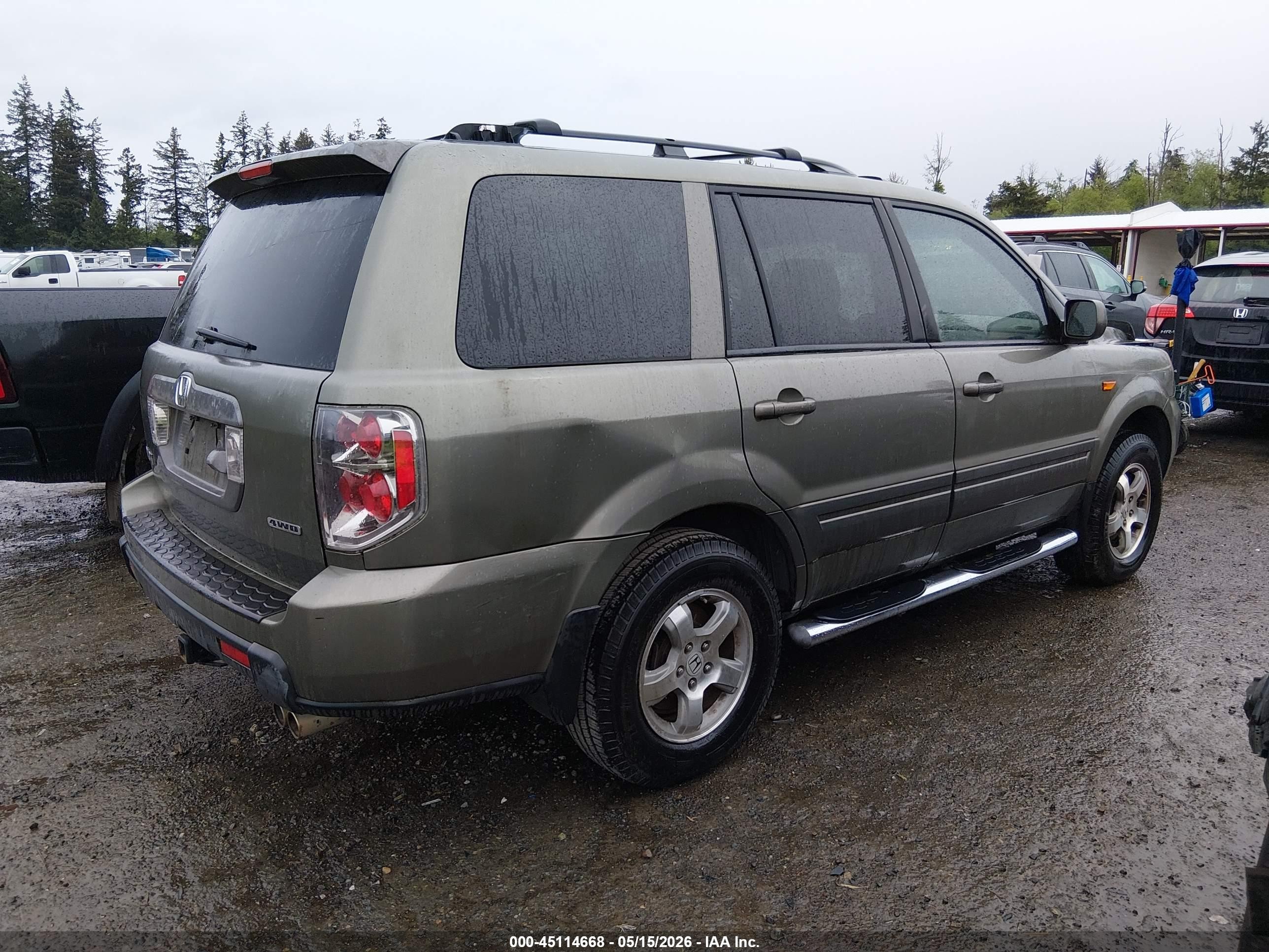 2008 Honda Pilot Ex-l Green vin: 5FNYF187X8B032458