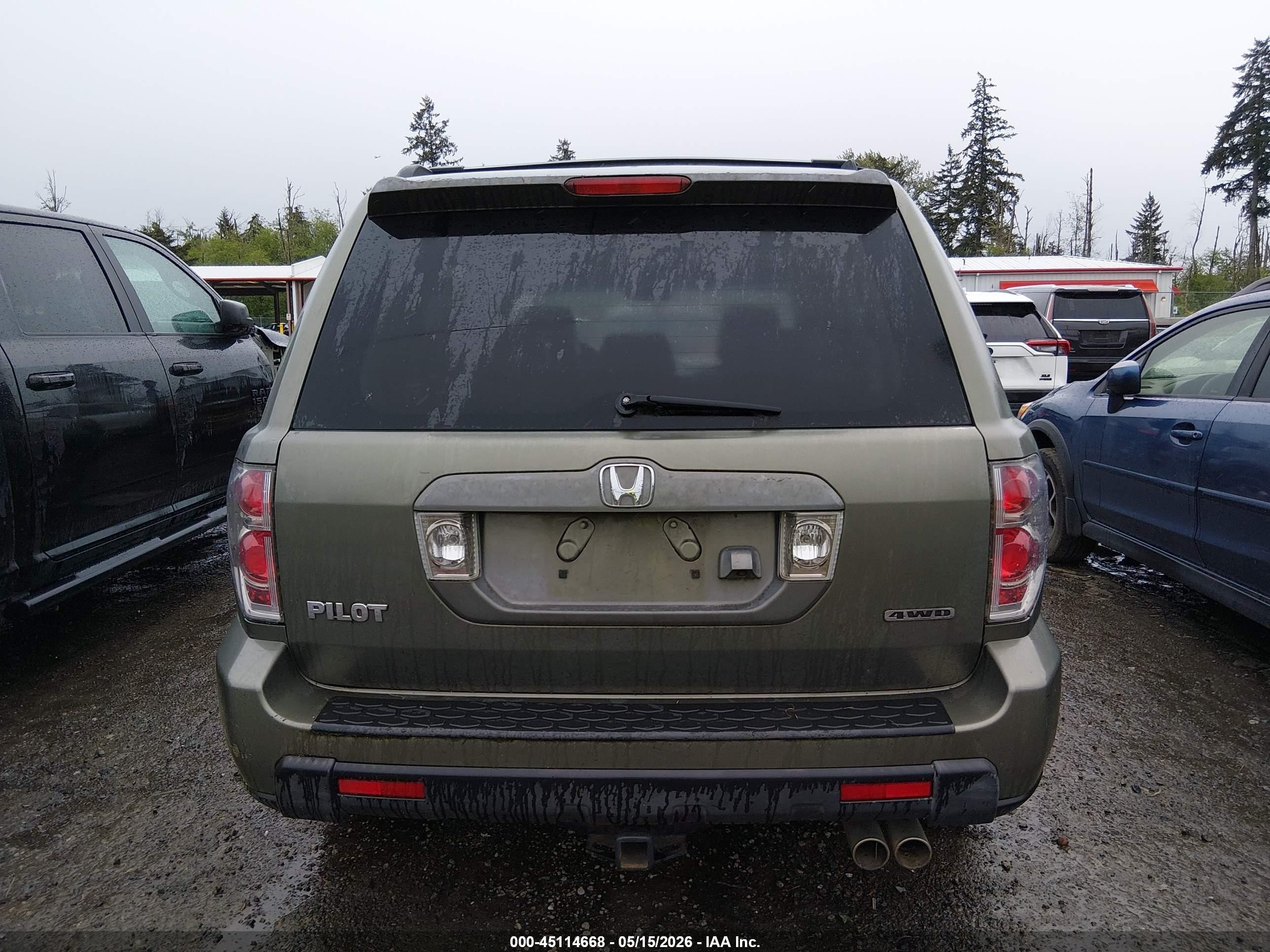 2008 Honda Pilot Ex-l Green vin: 5FNYF187X8B032458