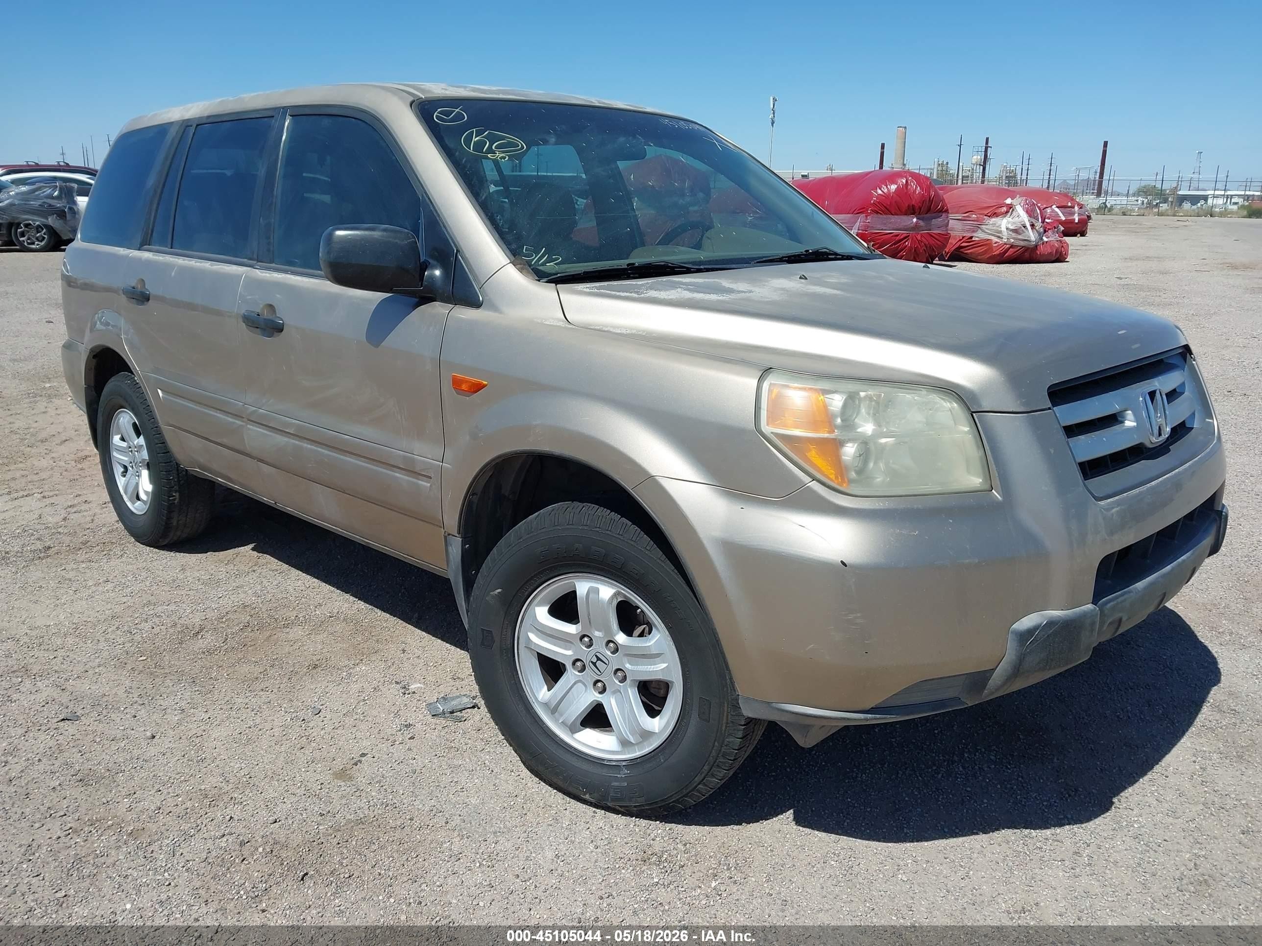 2006 Honda Pilot Lx Золотой vin: 5FNYF28106B036906
