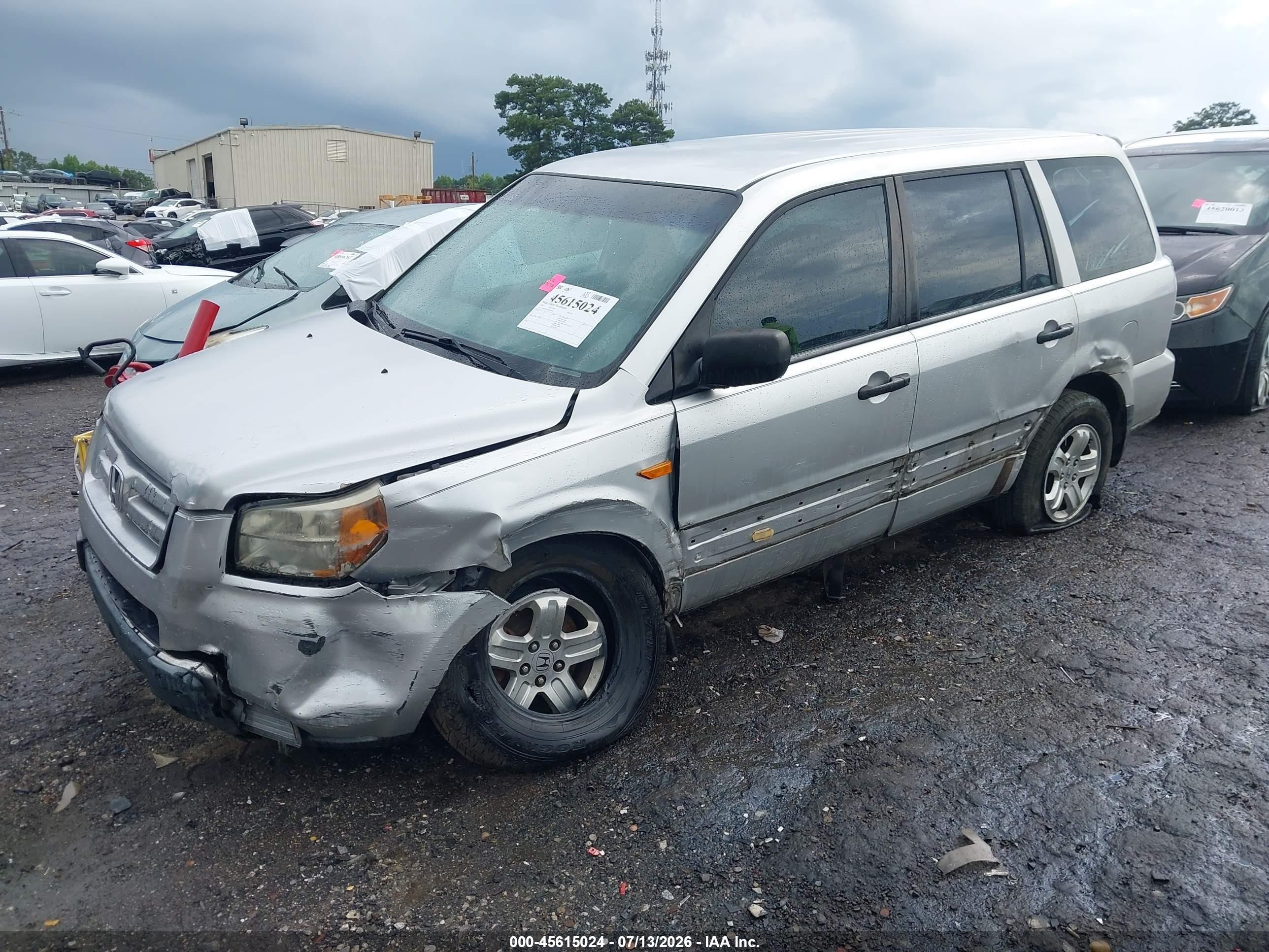 2007 Honda Pilot Lx Серебряный vin: 5FNYF28107B038396