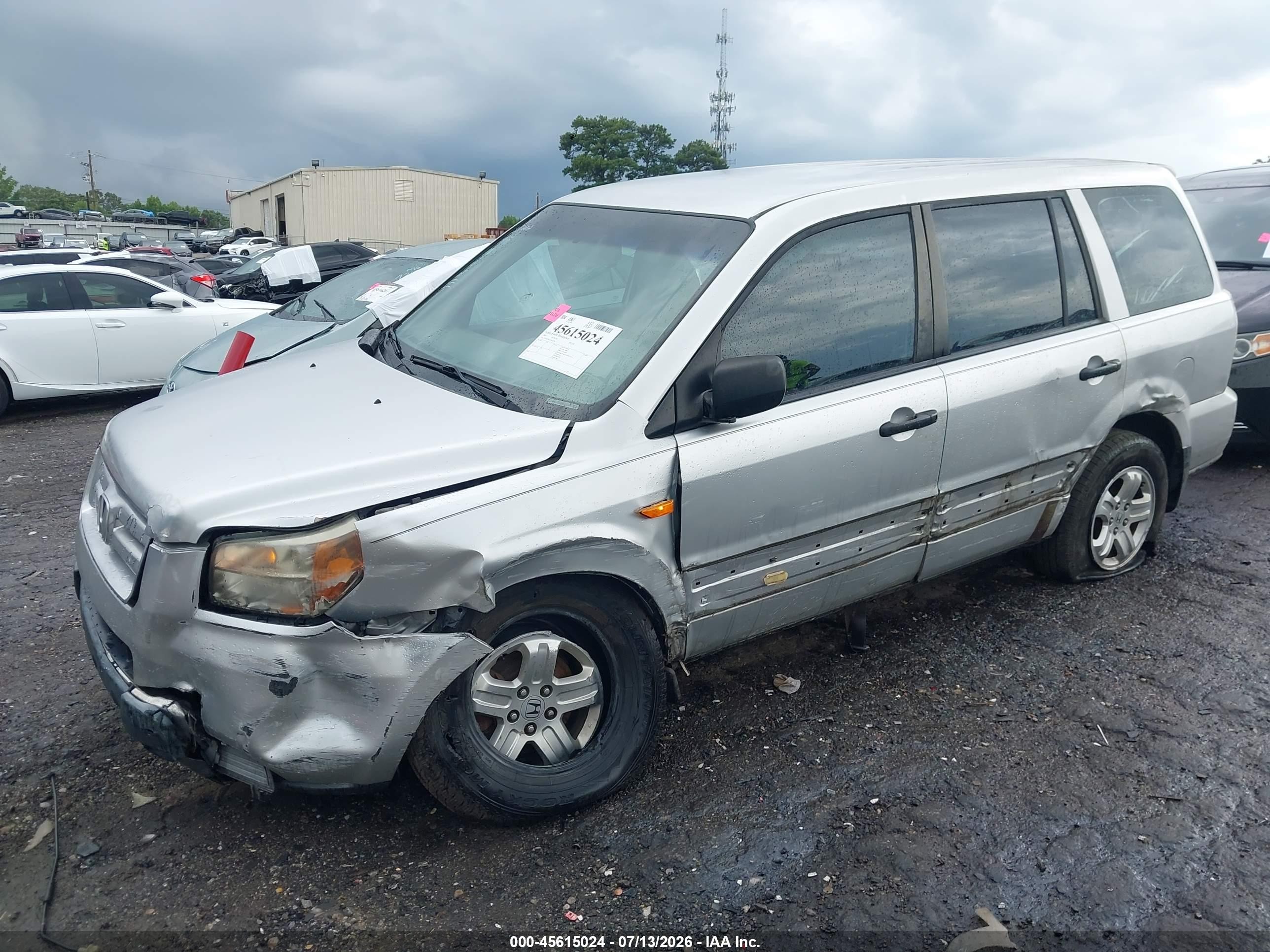 2007 Honda Pilot Lx Серебряный vin: 5FNYF28107B038396