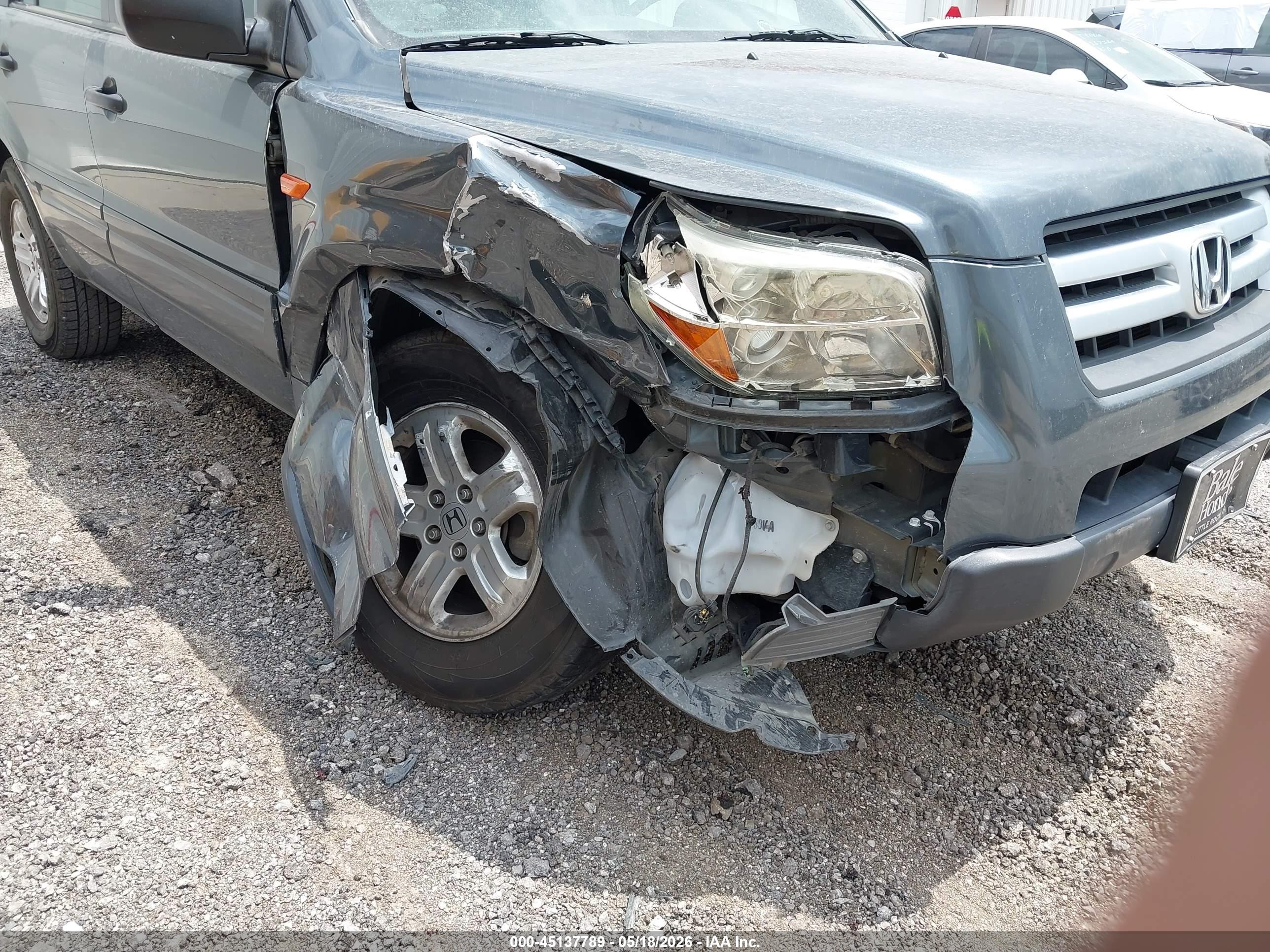 2006 Honda Pilot Lx Gray vin: 5FNYF28116B036834