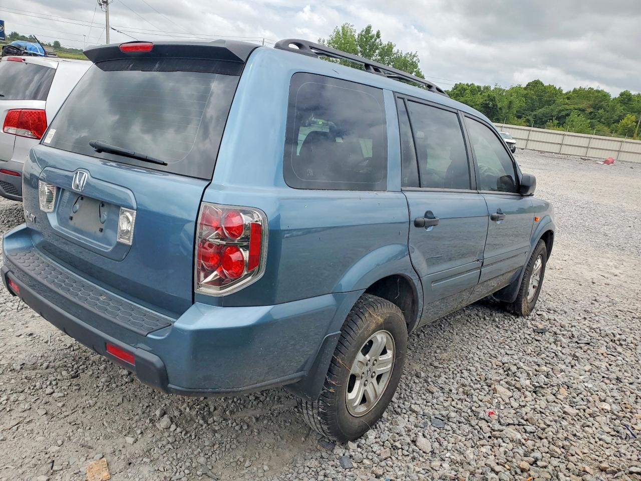 2007 Honda Pilot Lx Blue vin: 5FNYF28117B035488