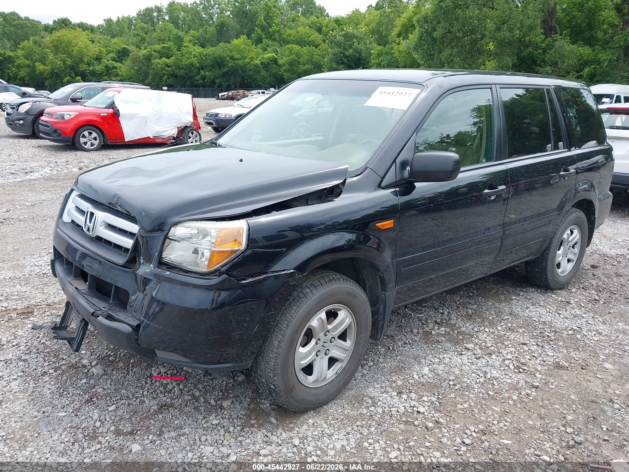 2006 Honda Pilot Lx Черный vin: 5FNYF28126B016558