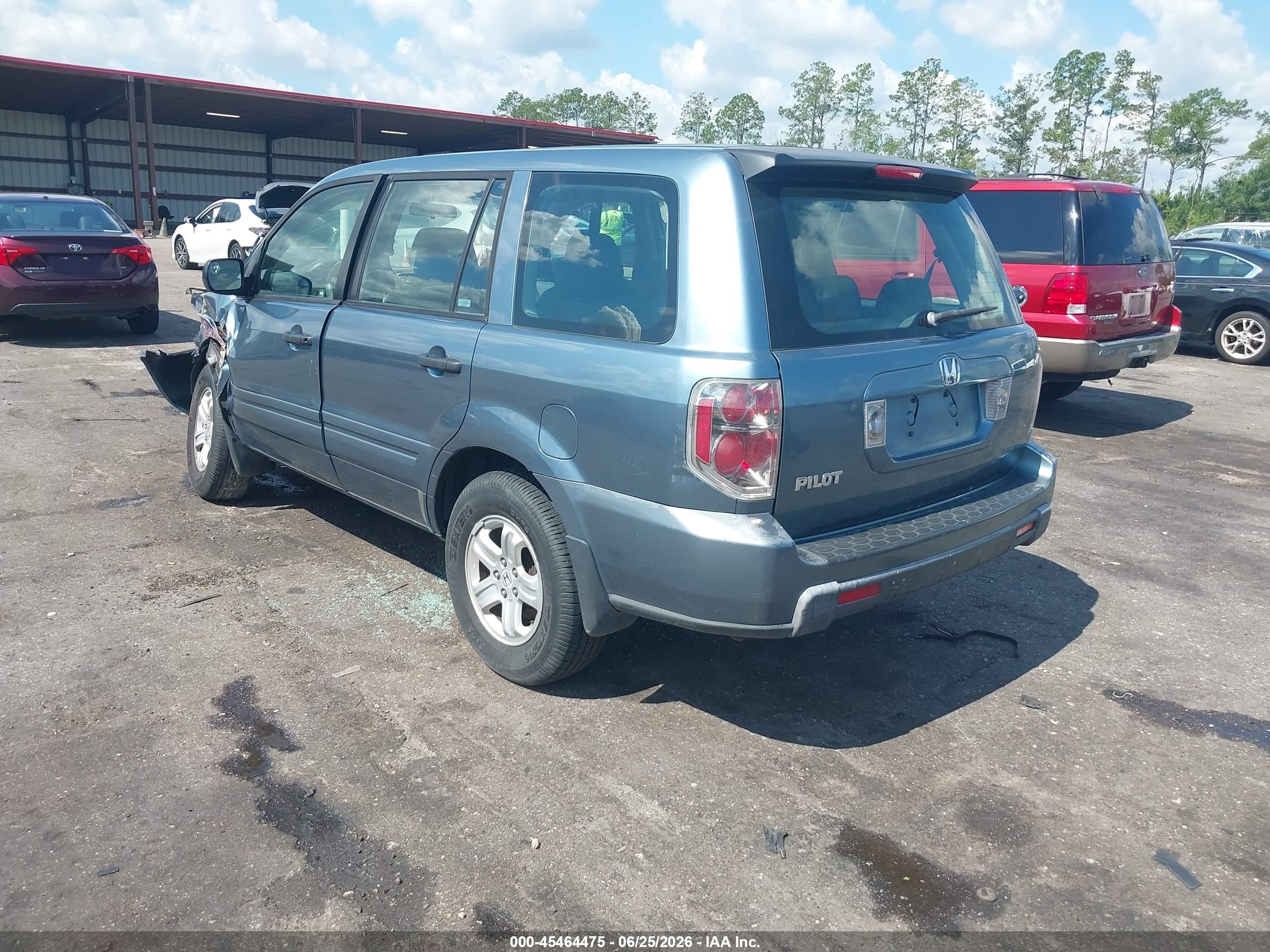 2007 Honda Pilot Lx Blue vin: 5FNYF28127B004931