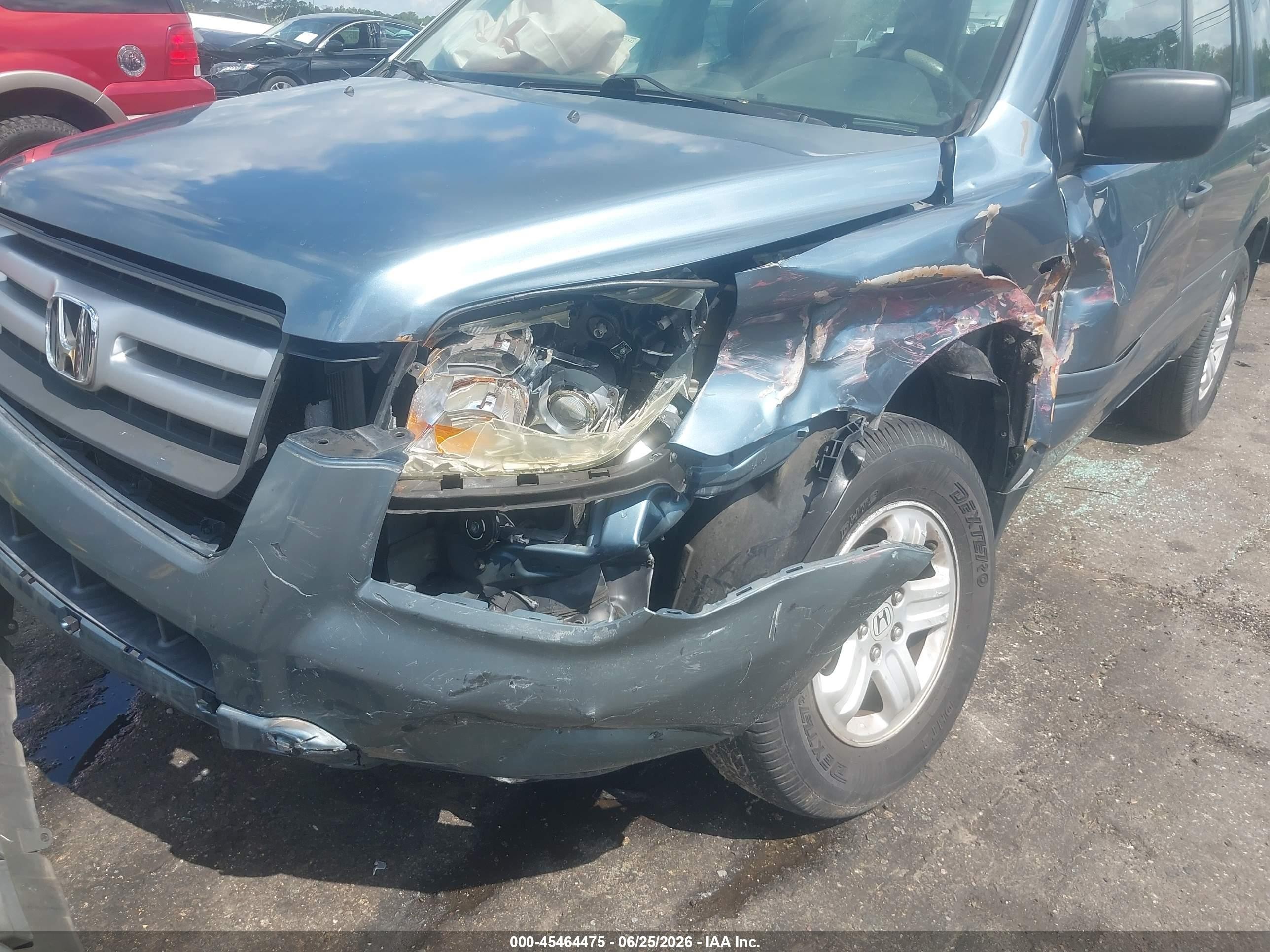 2007 Honda Pilot Lx Blue vin: 5FNYF28127B004931
