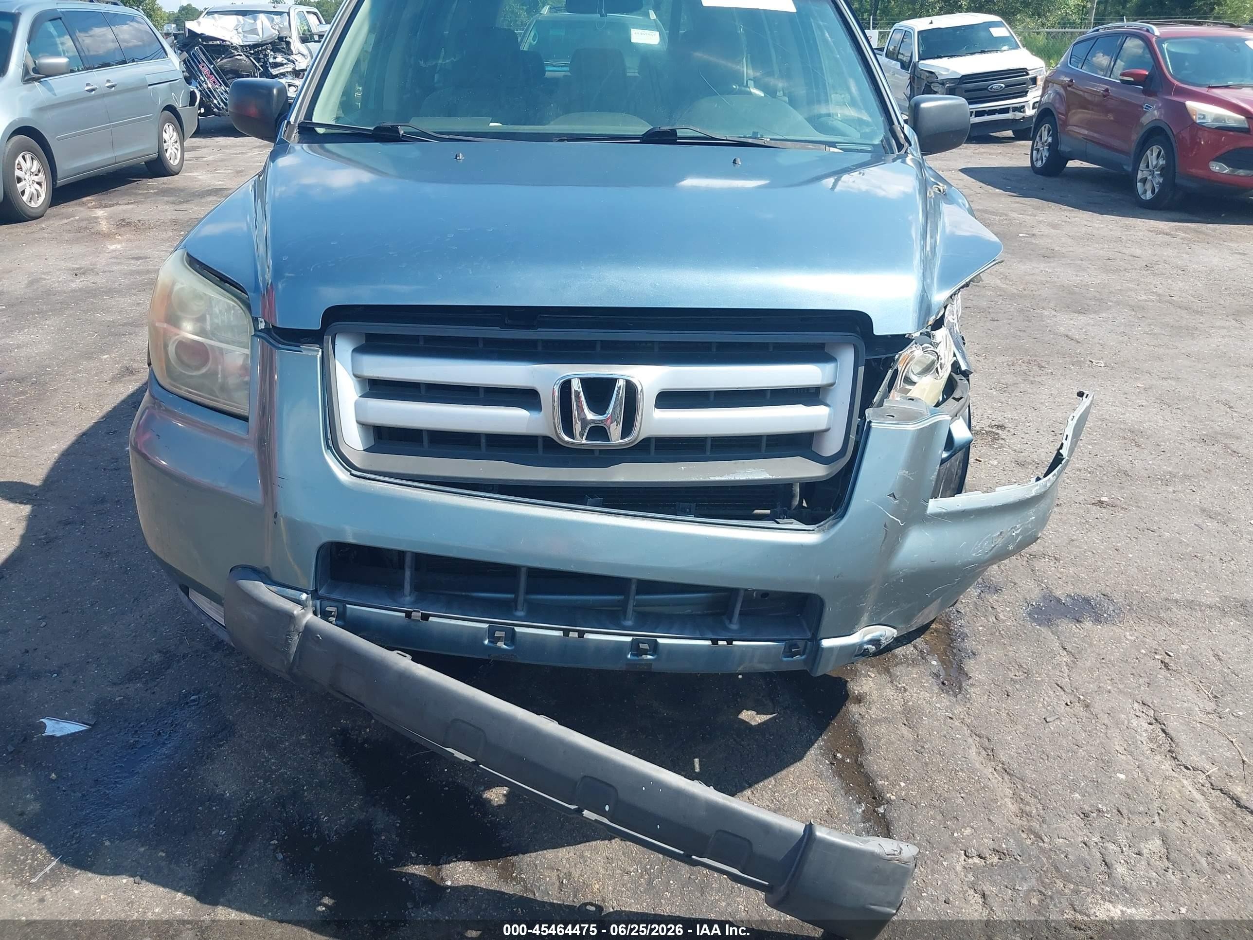 2007 Honda Pilot Lx Blue vin: 5FNYF28127B004931