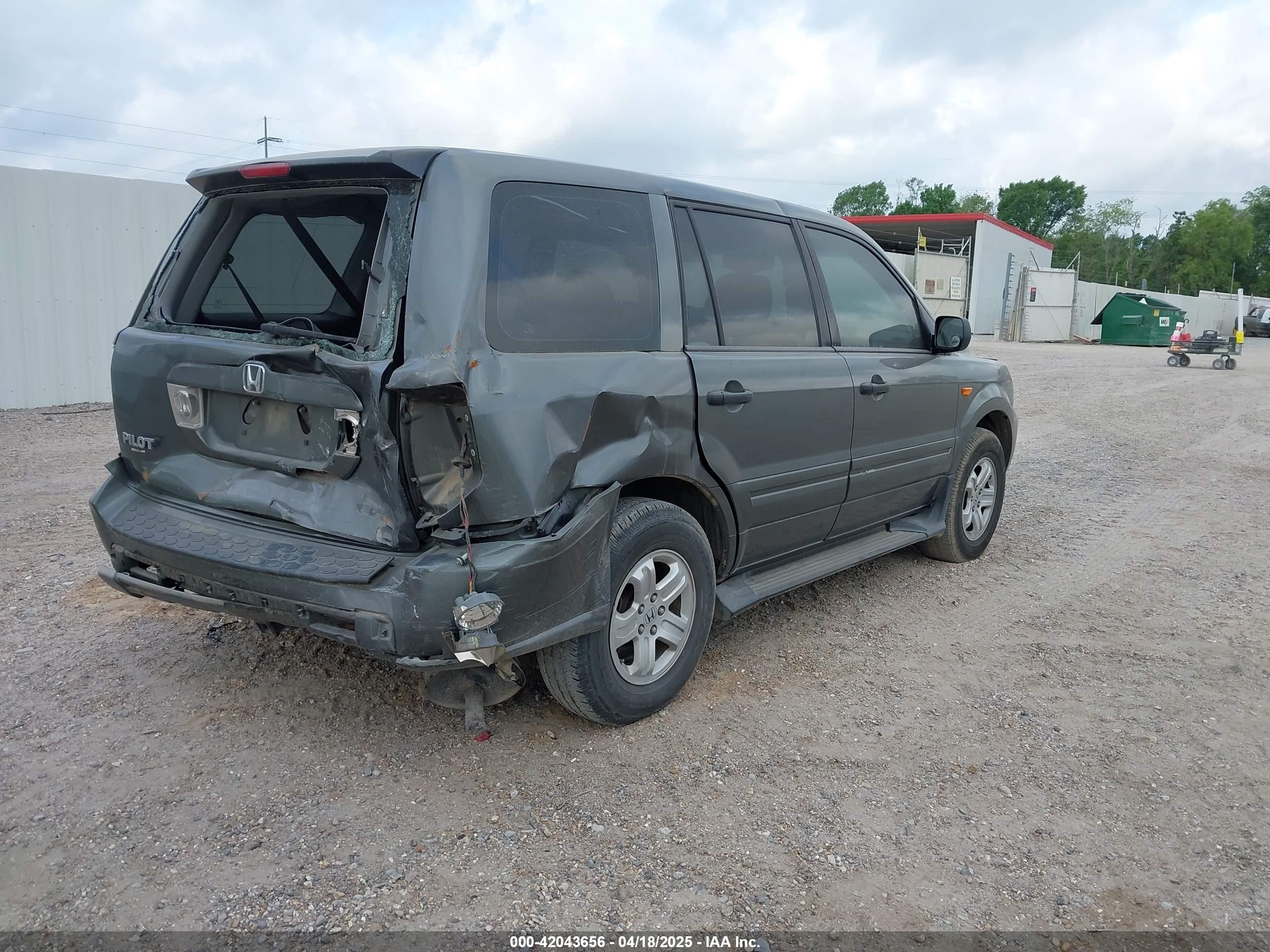 2007 Honda Pilot Lx Gray vin: 5FNYF28137B016831