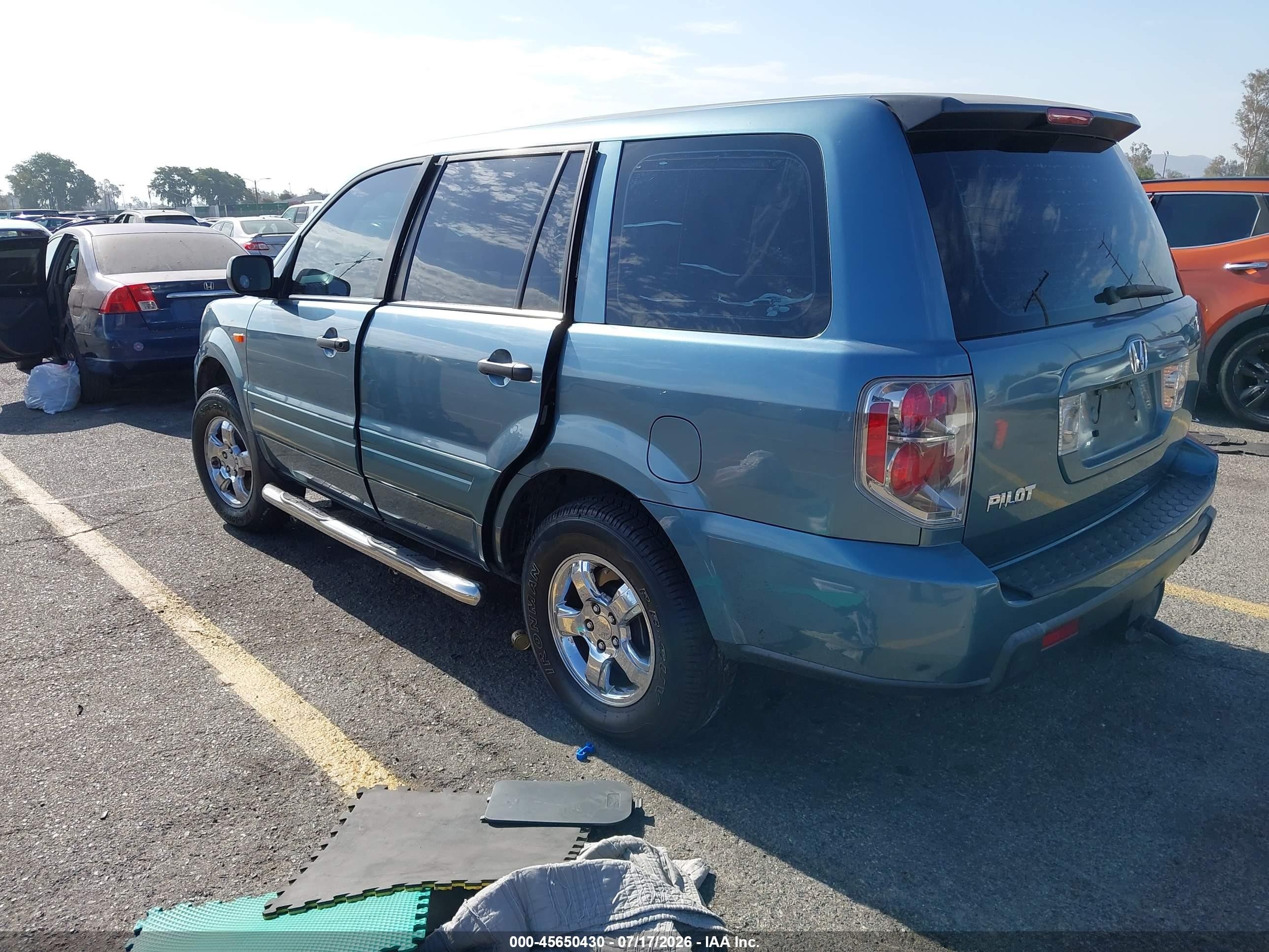2007 Honda Pilot Lx Green vin: 5FNYF28137B046198