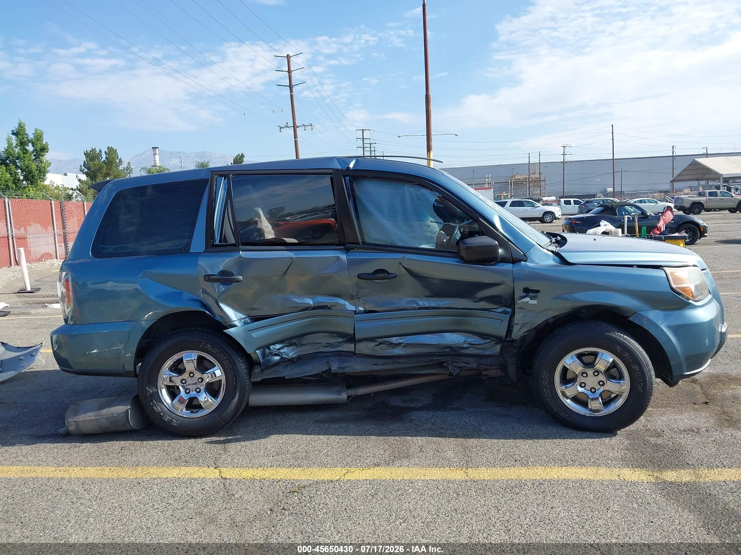 2007 Honda Pilot Lx Green vin: 5FNYF28137B046198