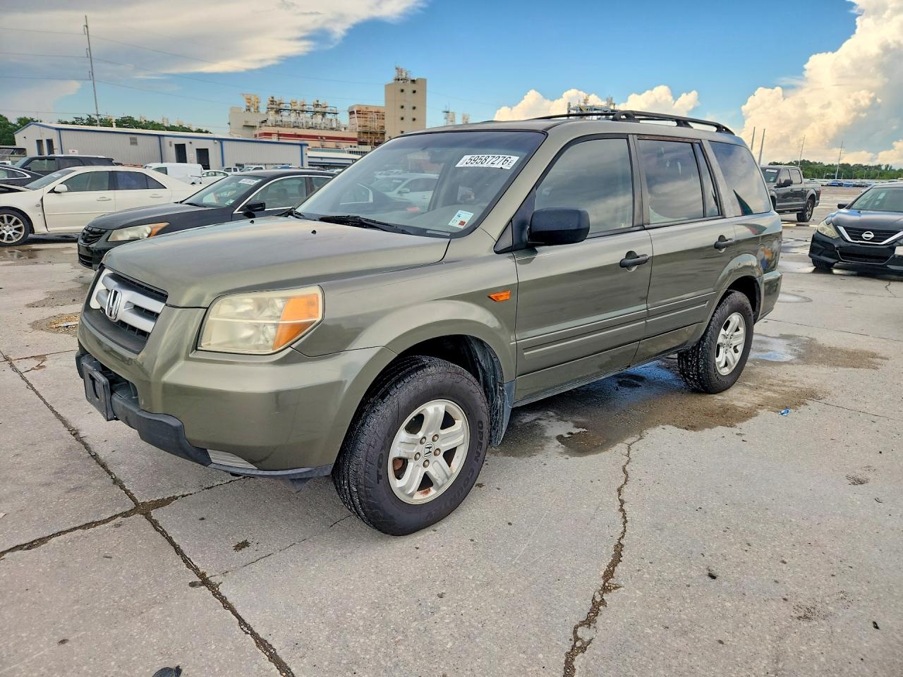 2007 Honda Pilot Lx Green vin: 5FNYF28147B006020