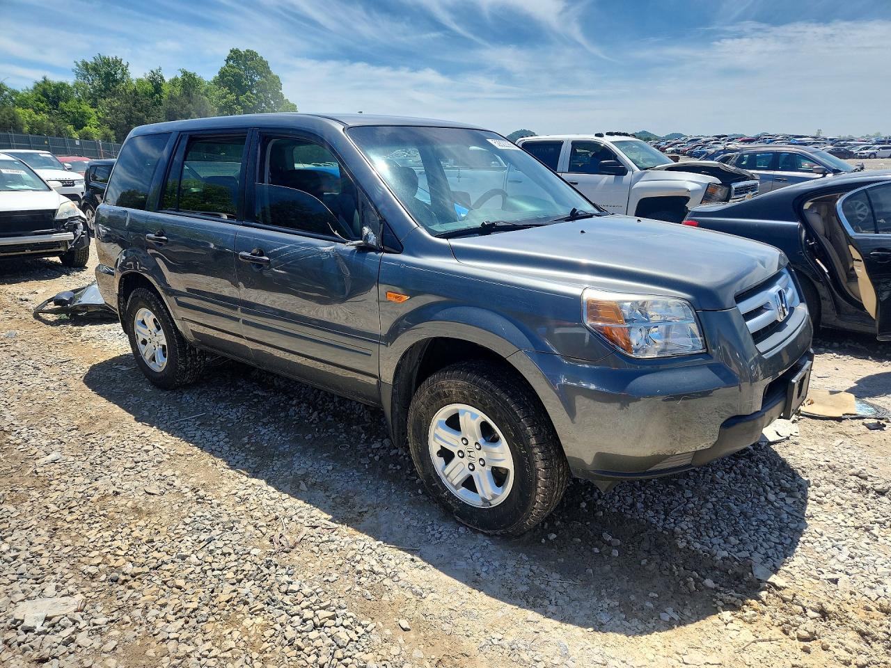 2007 Honda Pilot Lx Gray vin: 5FNYF28147B008964