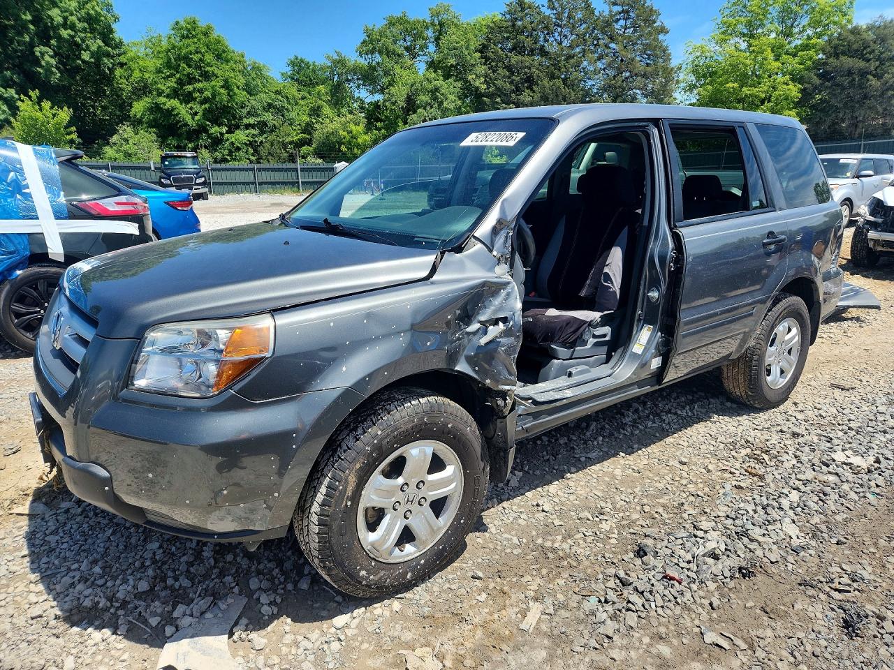 2007 Honda Pilot Lx Gray vin: 5FNYF28147B008964