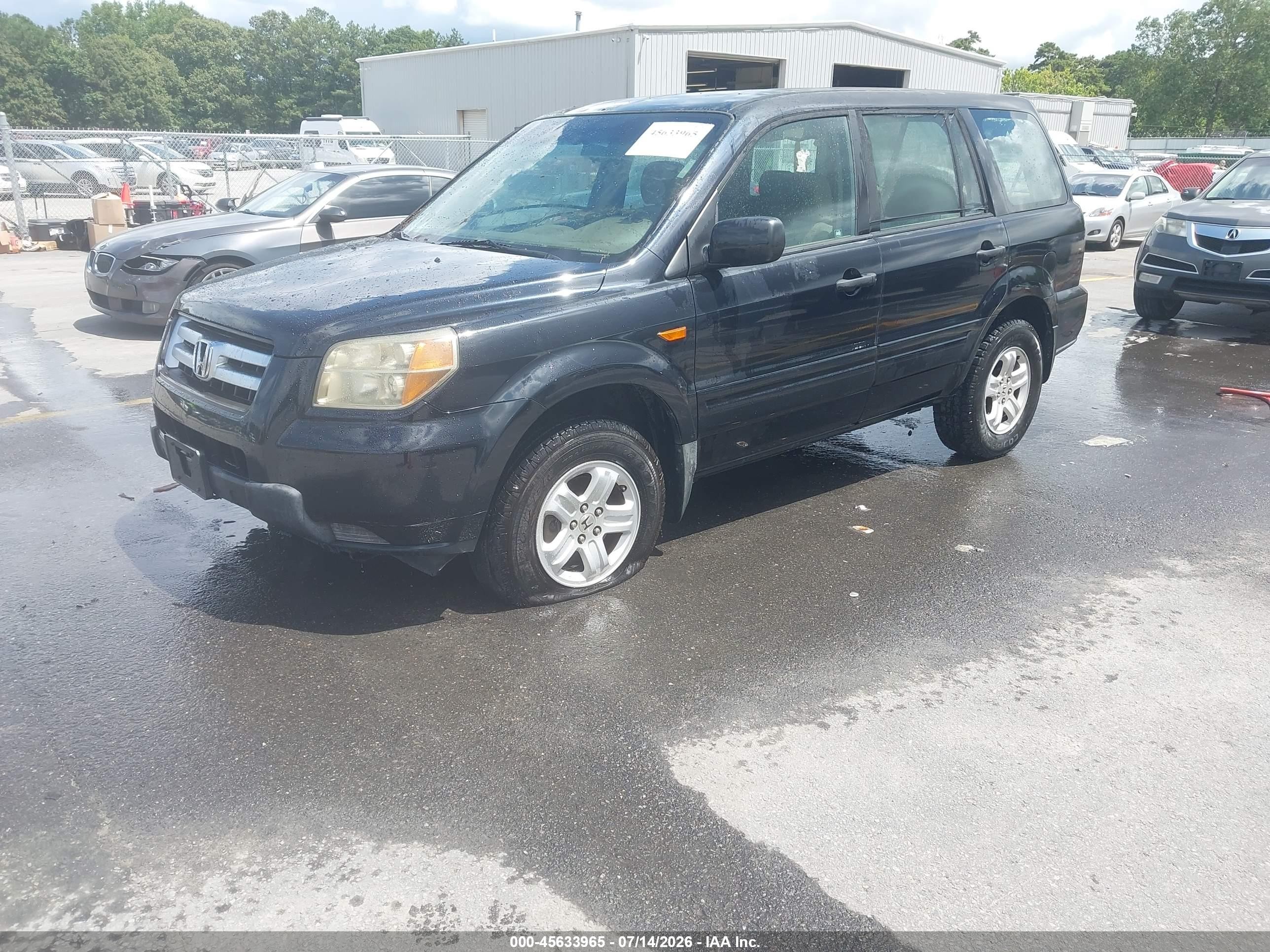 2006 Honda Pilot Lx Black vin: 5FNYF28156B046525