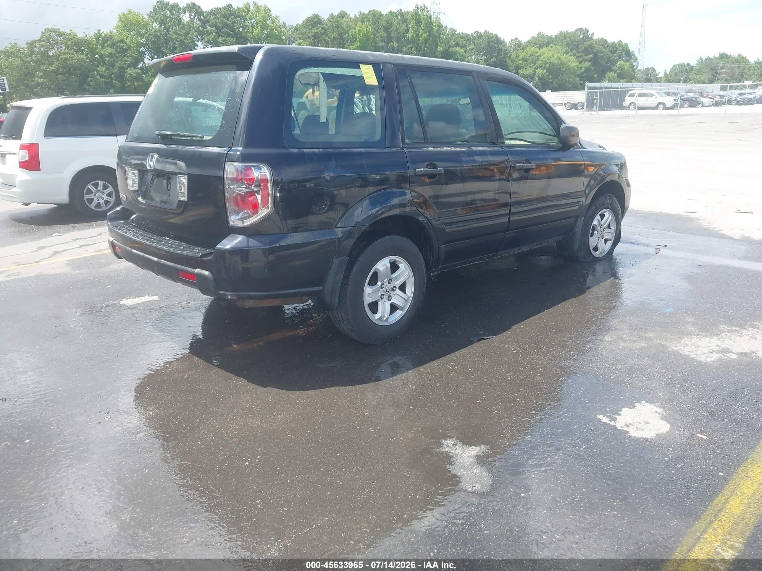2006 Honda Pilot Lx Black vin: 5FNYF28156B046525