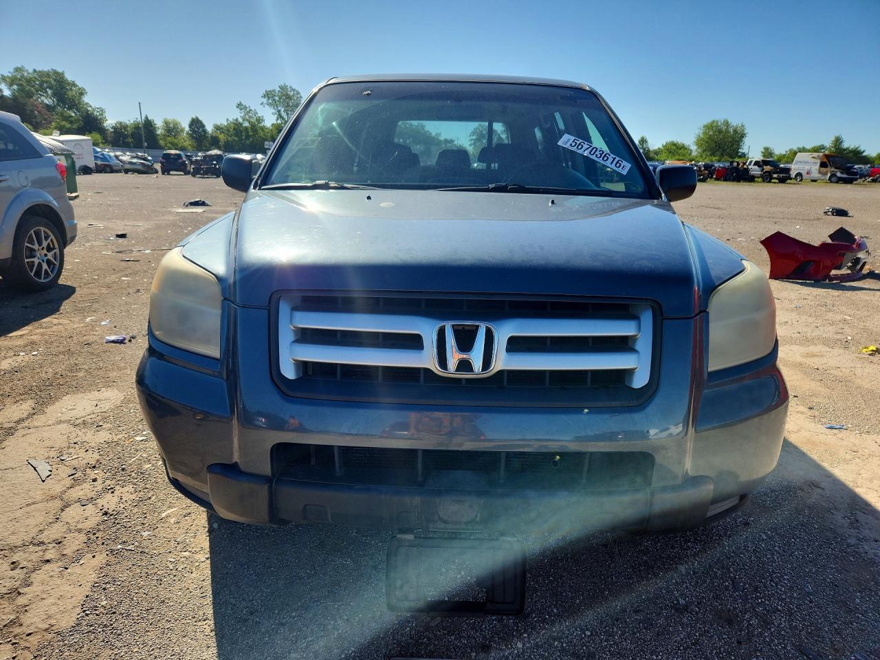 2006 Honda Pilot Lx Gray vin: 5FNYF28166B002047