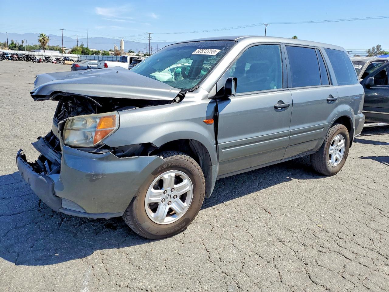 2007 Honda Pilot Lx Gray vin: 5FNYF28167B025507