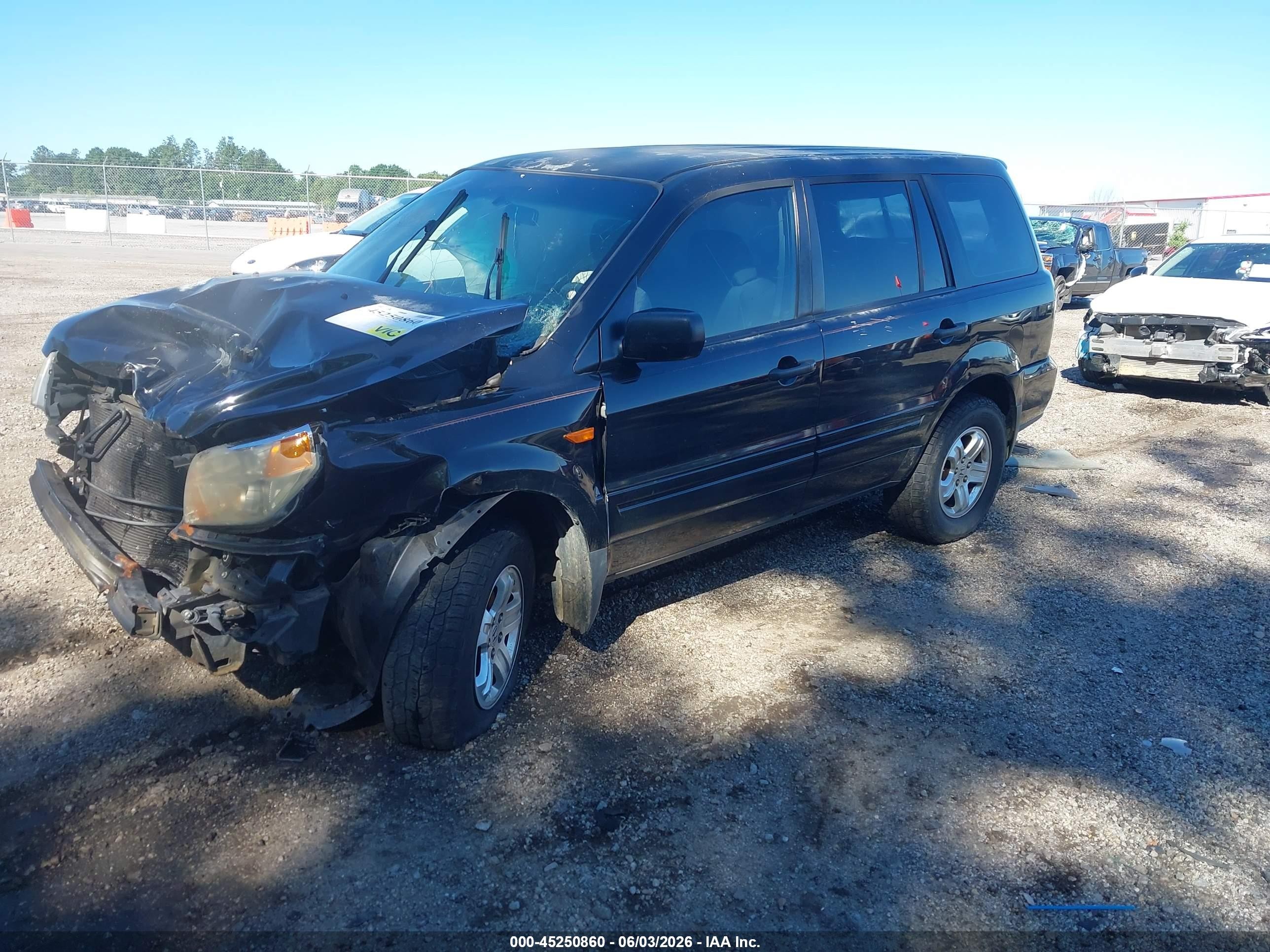 2007 Honda Pilot Lx Black vin: 5FNYF28167B034031