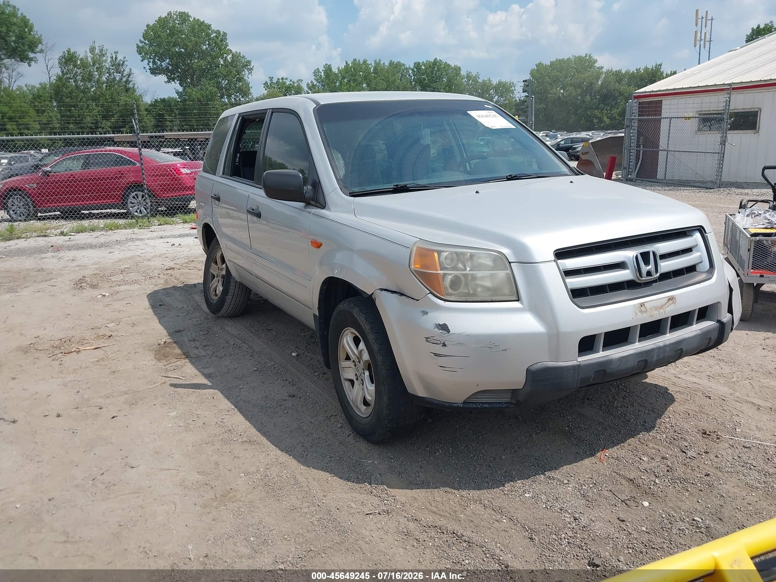 2007 Honda Pilot Lx Silver vin: 5FNYF28167B046146