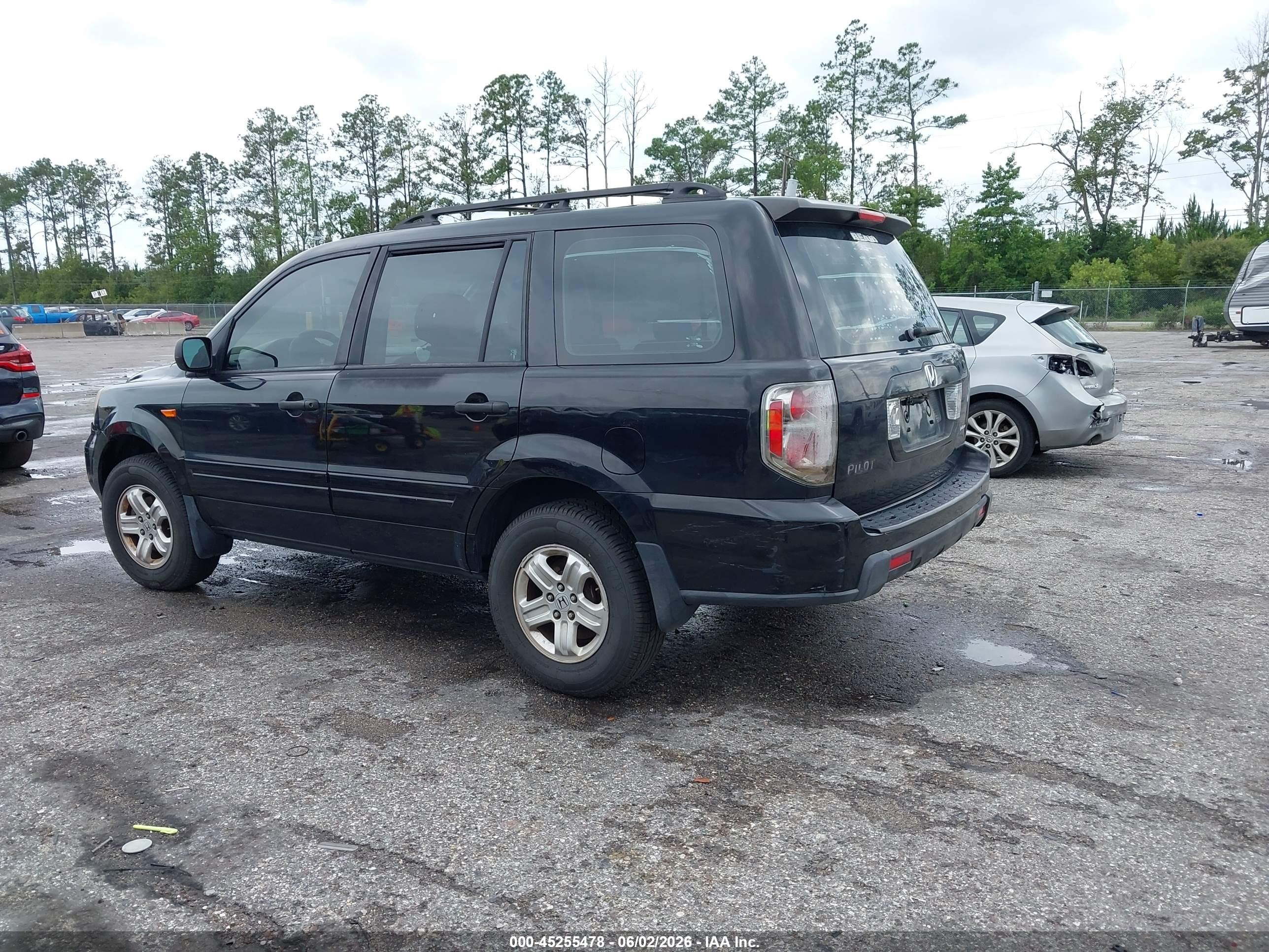 2007 Honda Pilot Lx Black vin: 5FNYF28197B003873