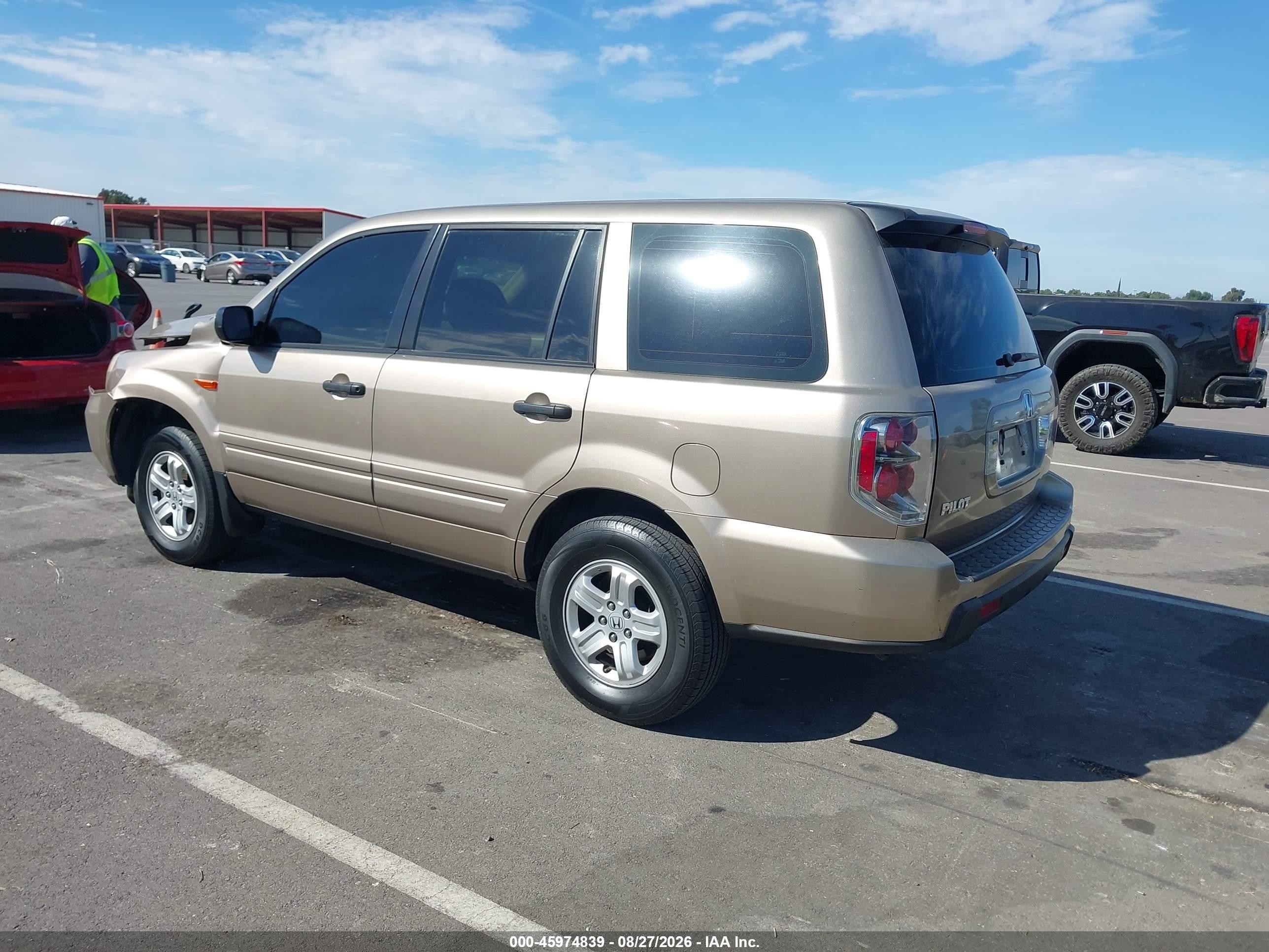 2007 Honda Pilot Lx Желто-коричневый vin: 5FNYF281X7B002151
