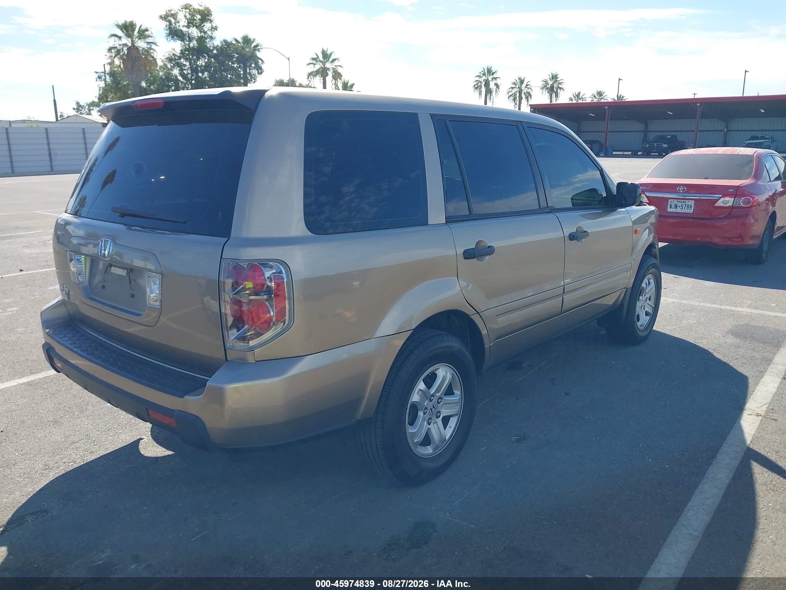 2007 Honda Pilot Lx Желто-коричневый vin: 5FNYF281X7B002151