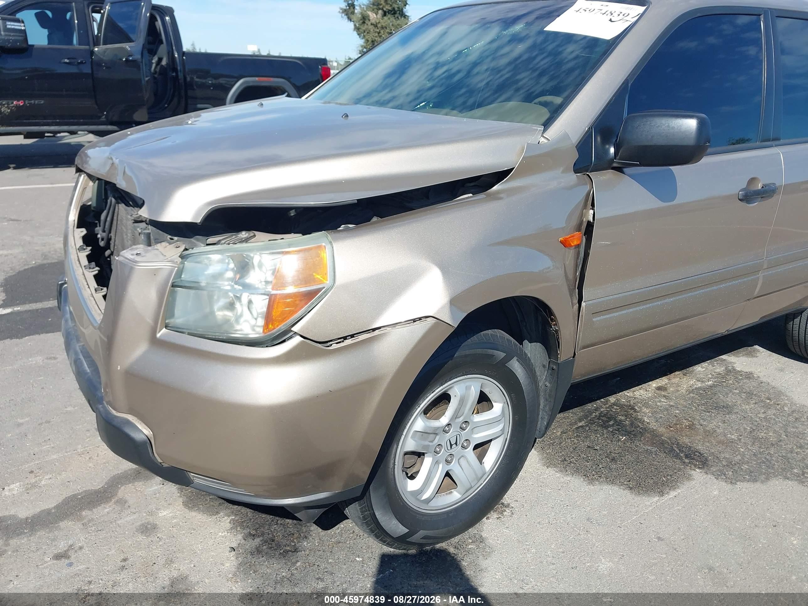 2007 Honda Pilot Lx Желто-коричневый vin: 5FNYF281X7B002151