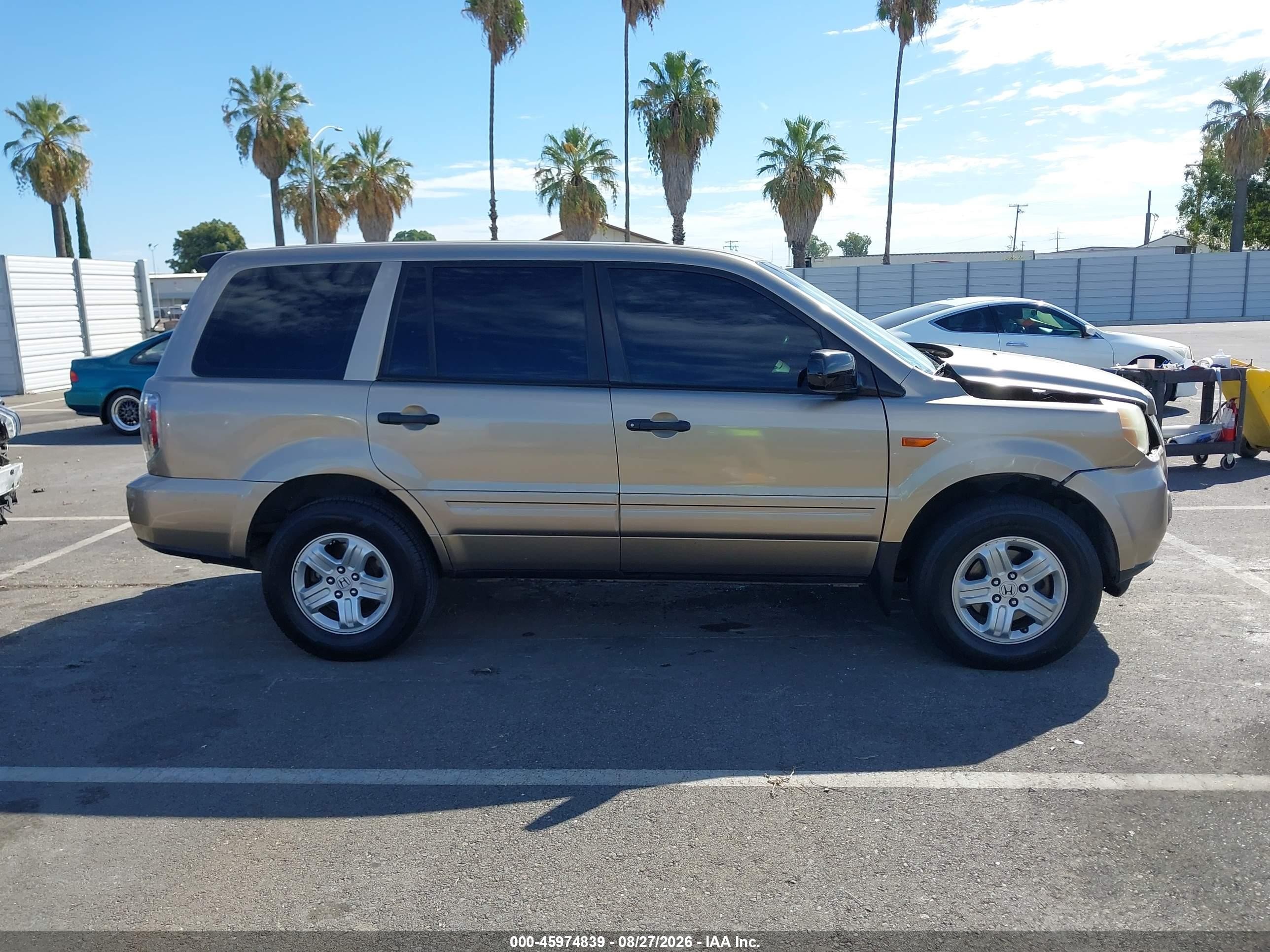 2007 Honda Pilot Lx Желто-коричневый vin: 5FNYF281X7B002151