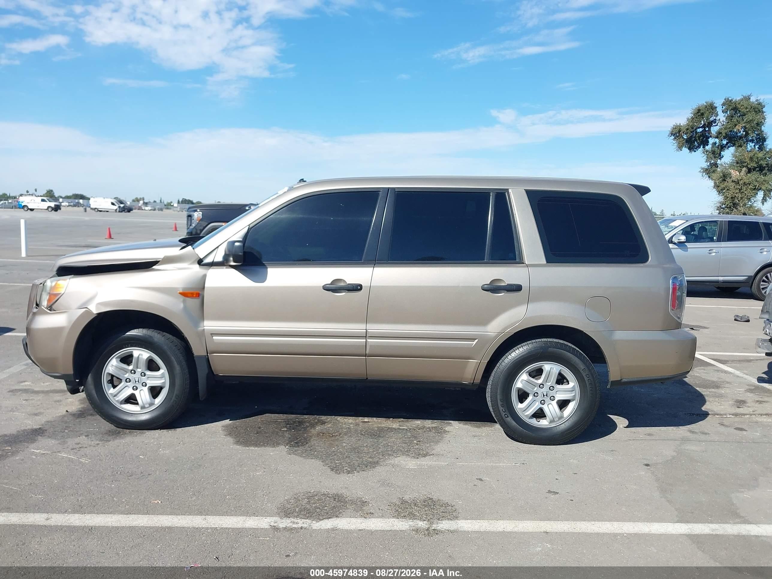 2007 Honda Pilot Lx Желто-коричневый vin: 5FNYF281X7B002151