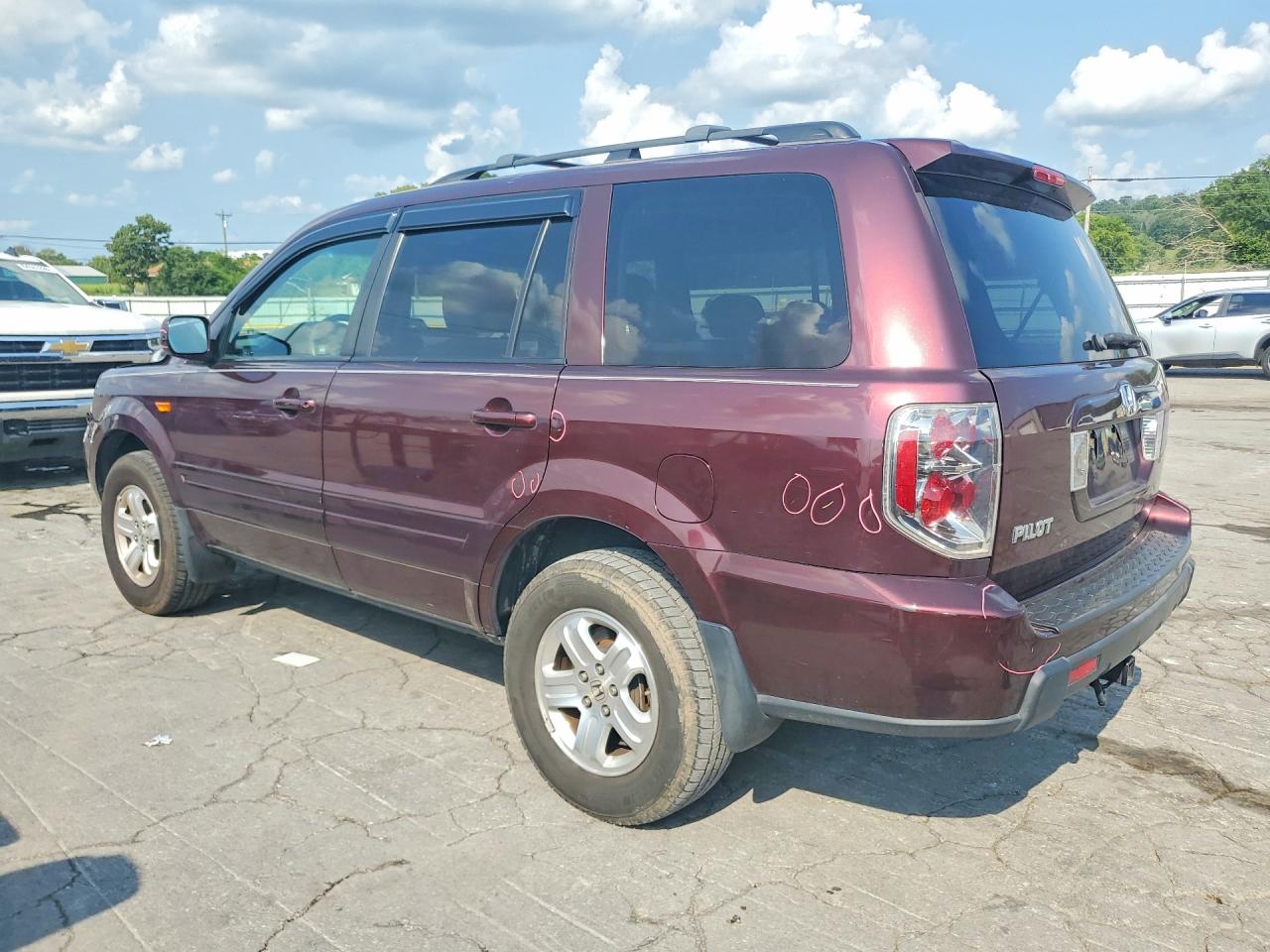 2008 Honda Pilot Vp Burgundy vin: 5FNYF28208B008776