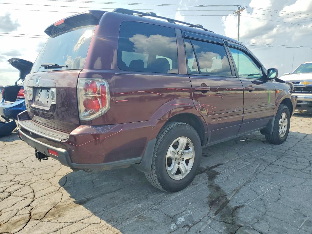 2008 Honda Pilot Vp Burgundy vin: 5FNYF28208B008776