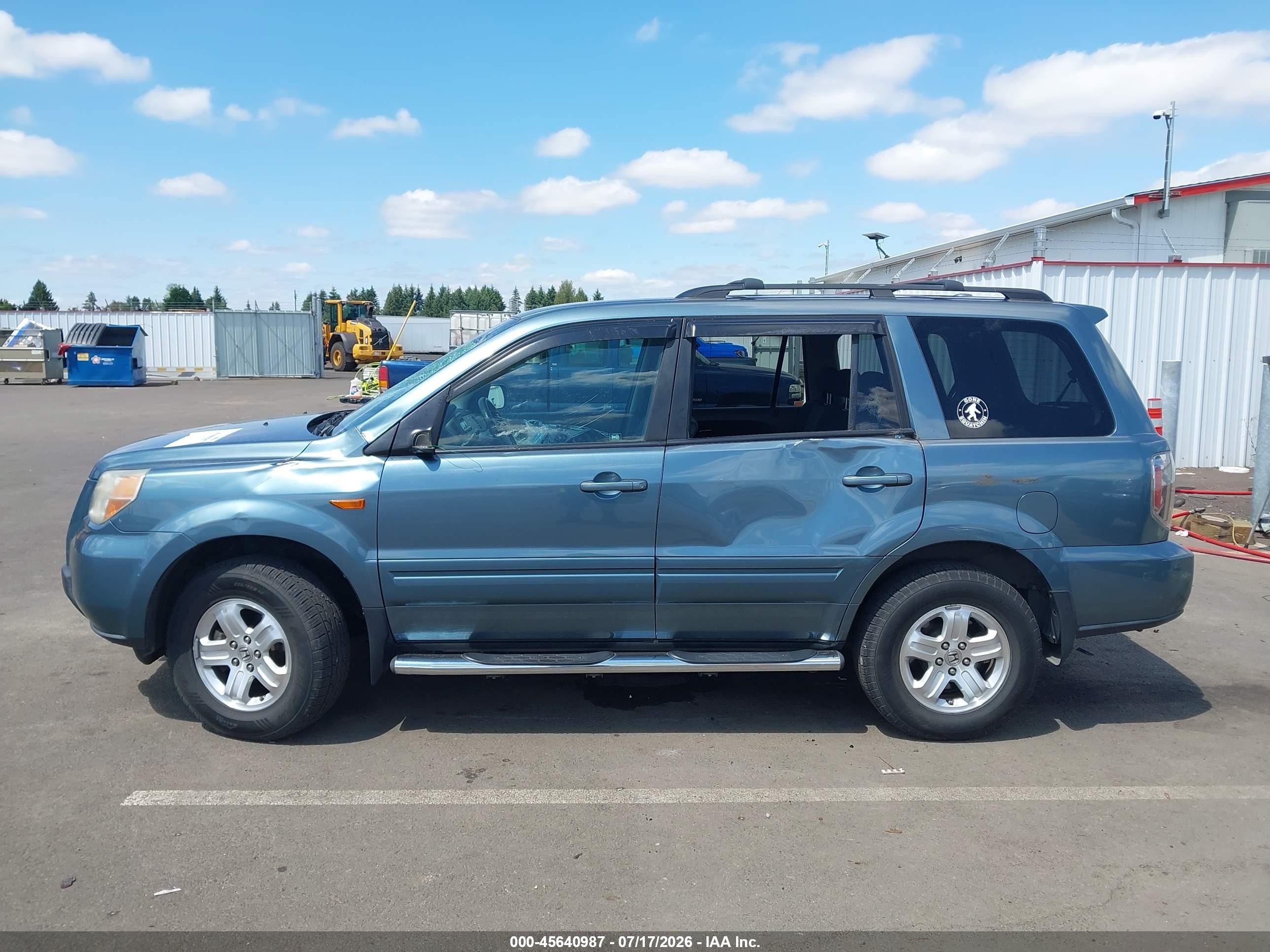 2008 Honda Pilot Vp Blue vin: 5FNYF28228B007757
