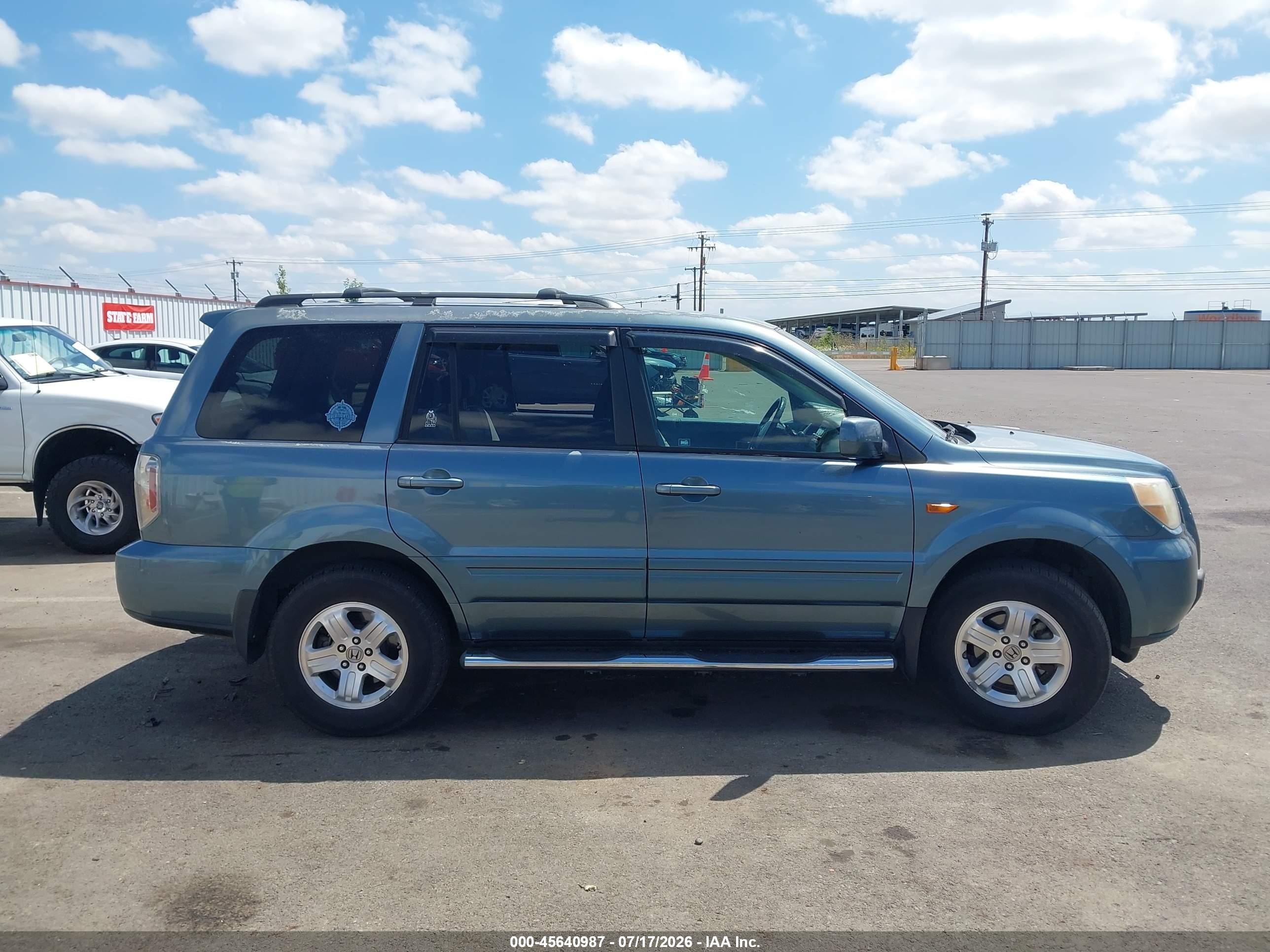 2008 Honda Pilot Vp Blue vin: 5FNYF28228B007757