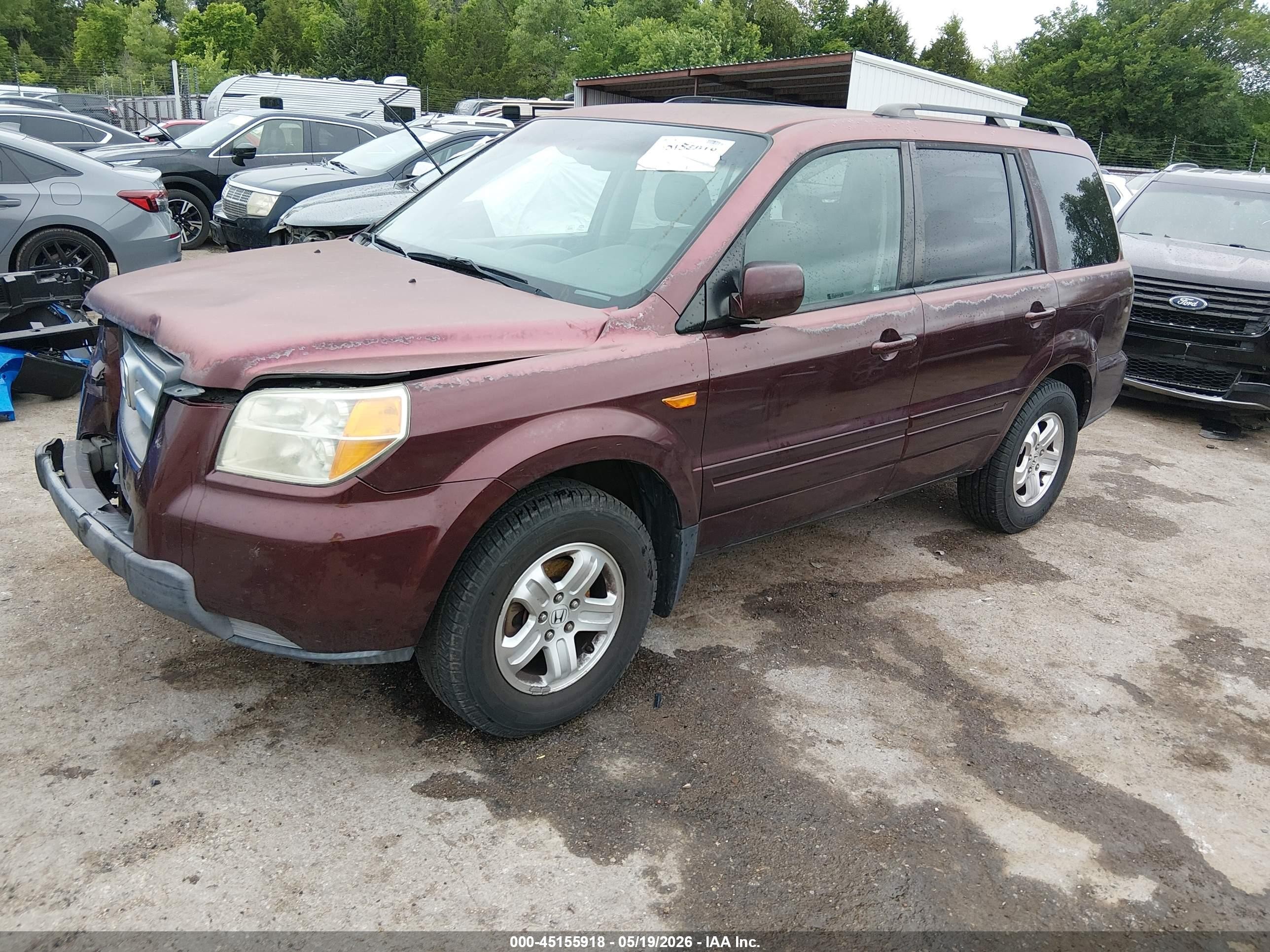 2008 Honda Pilot Vp Темно-бордовый vin: 5FNYF28268B002819