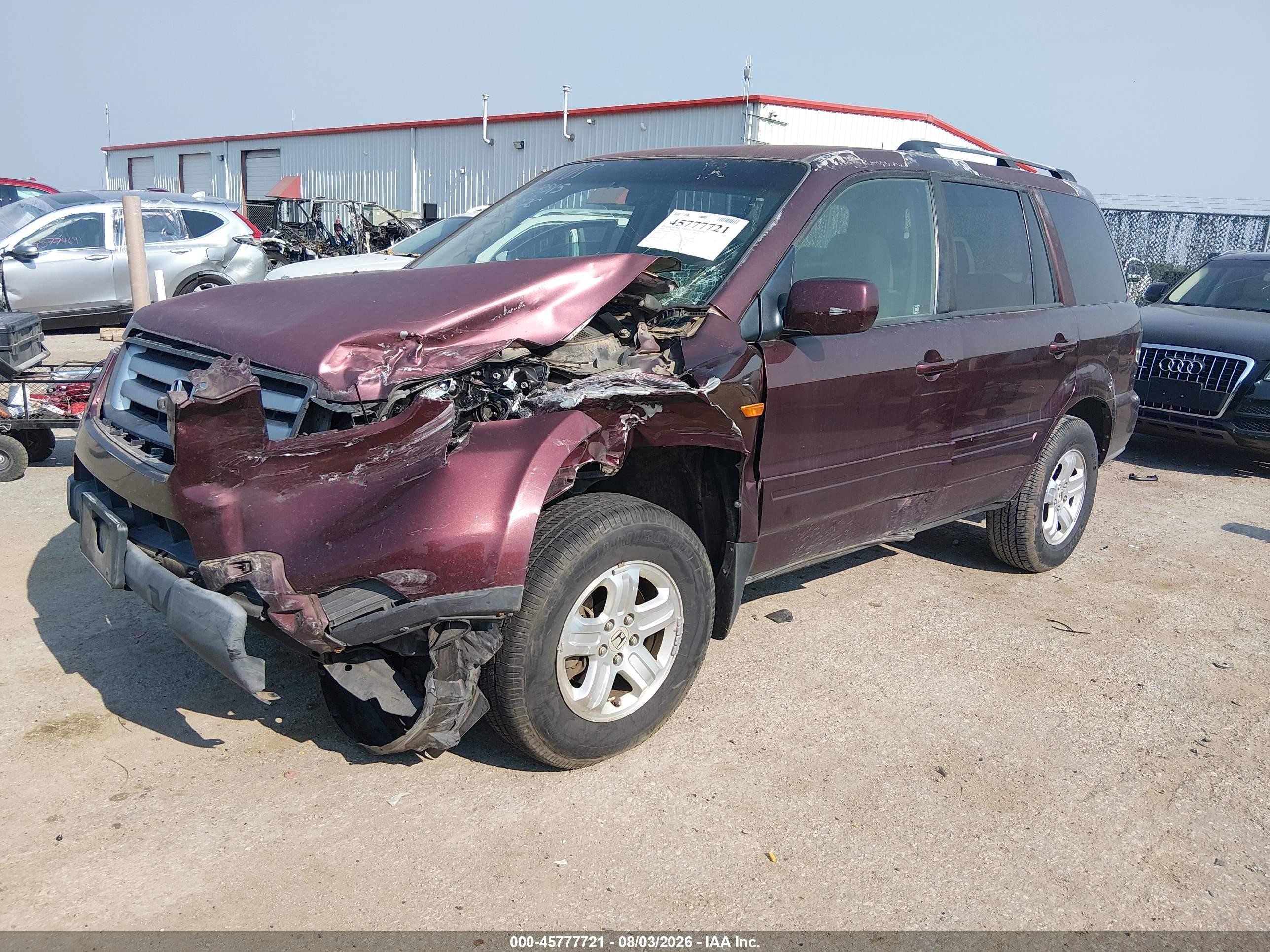 2008 Honda Pilot Vp Burgundy vin: 5FNYF28298B022725