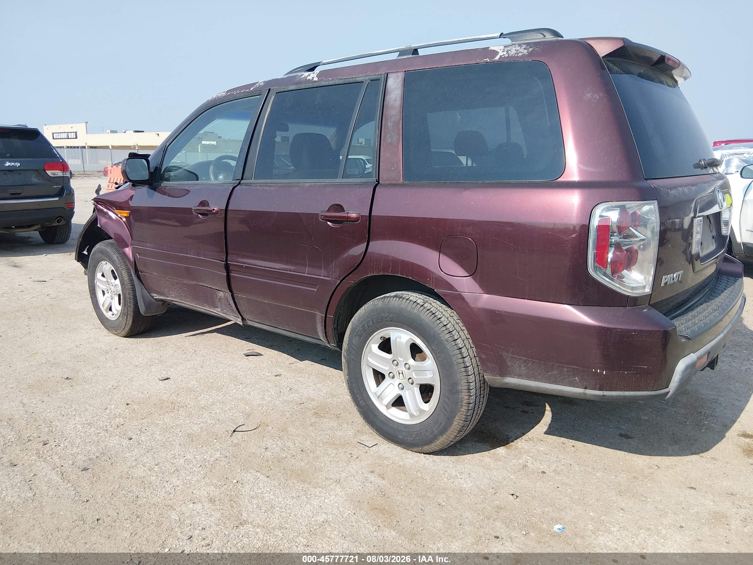 2008 Honda Pilot Vp Burgundy vin: 5FNYF28298B022725