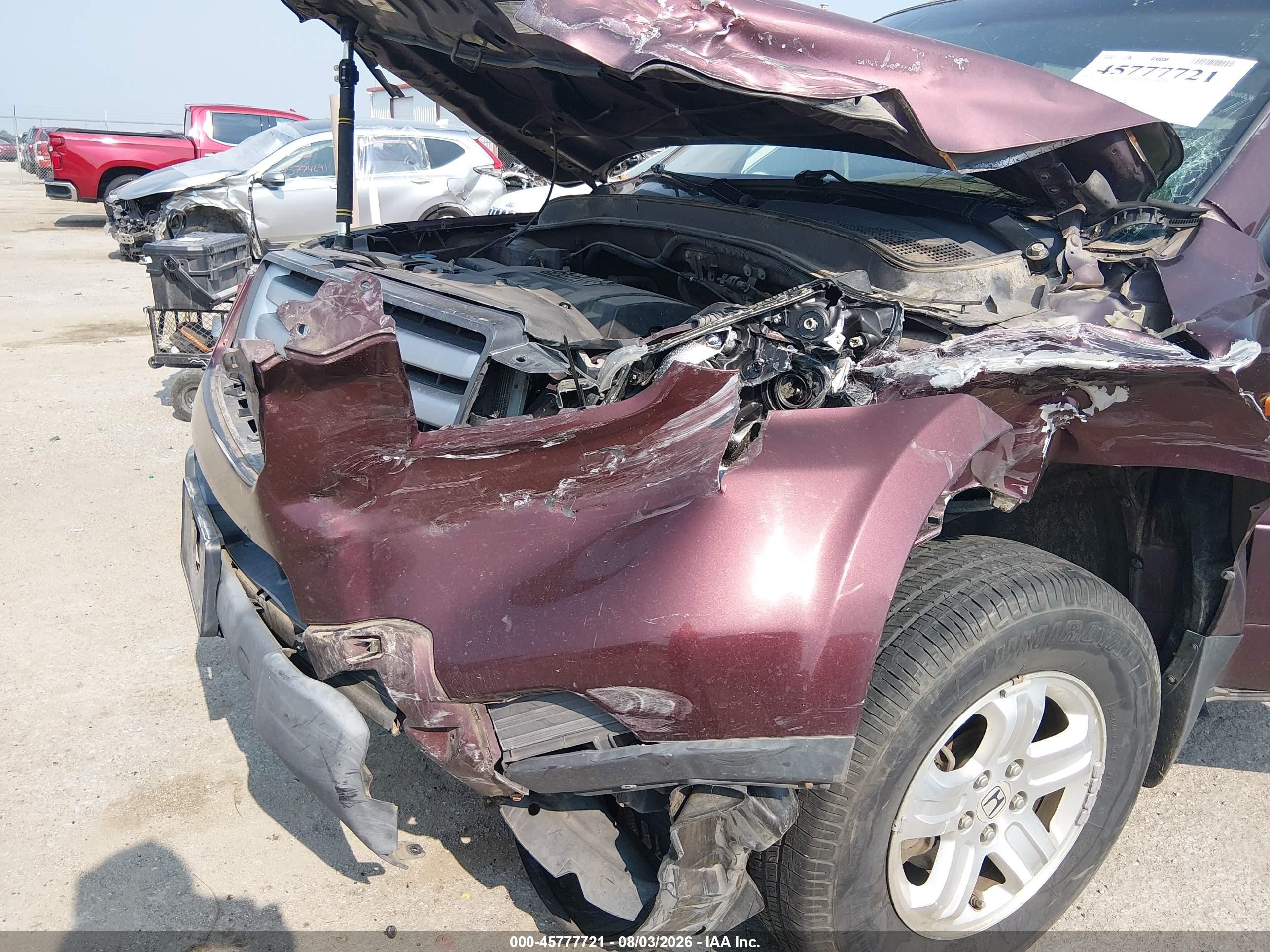 2008 Honda Pilot Vp Burgundy vin: 5FNYF28298B022725