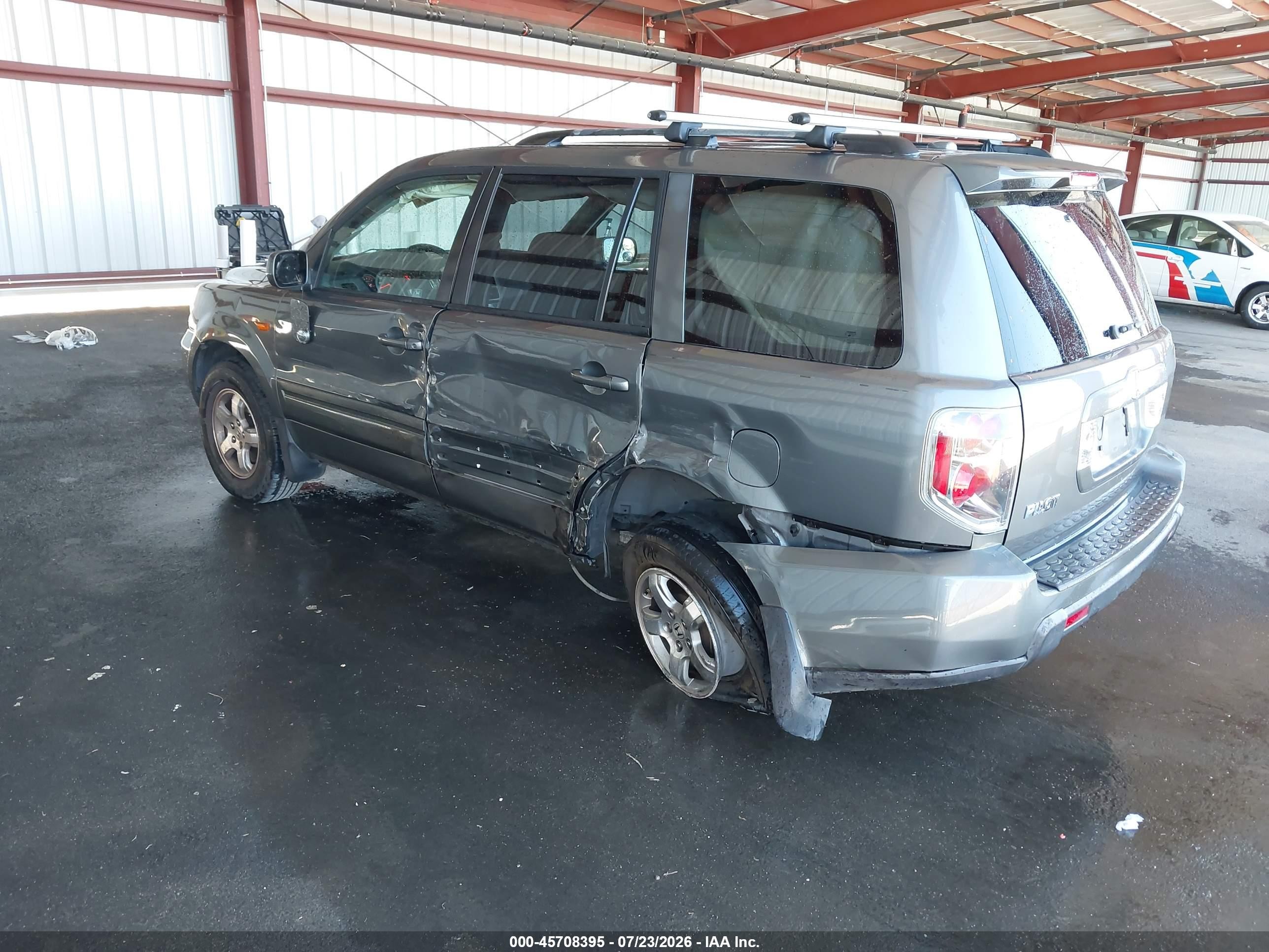 2008 Honda Pilot Se Gray vin: 5FNYF28318B006317
