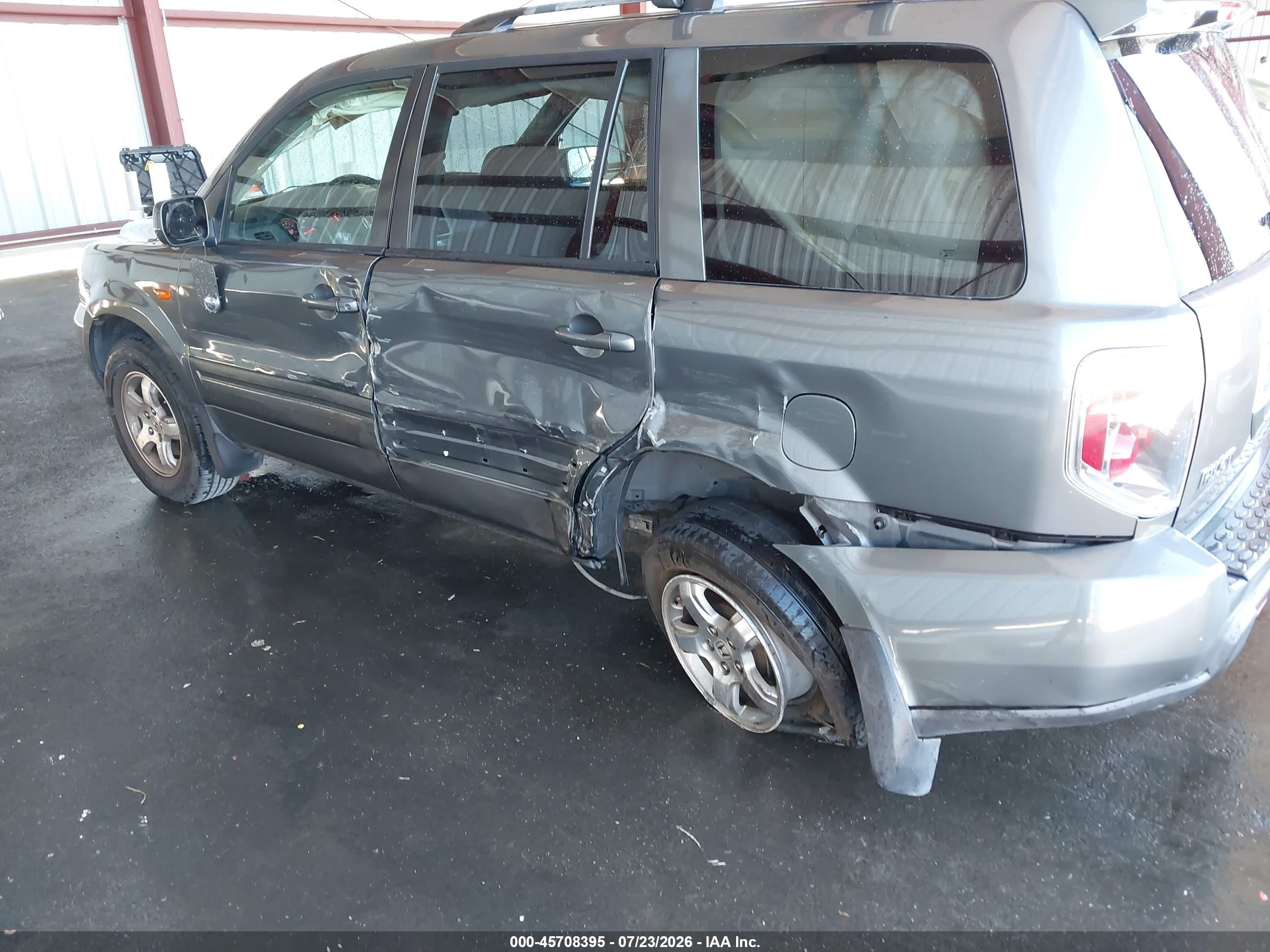 2008 Honda Pilot Se Gray vin: 5FNYF28318B006317