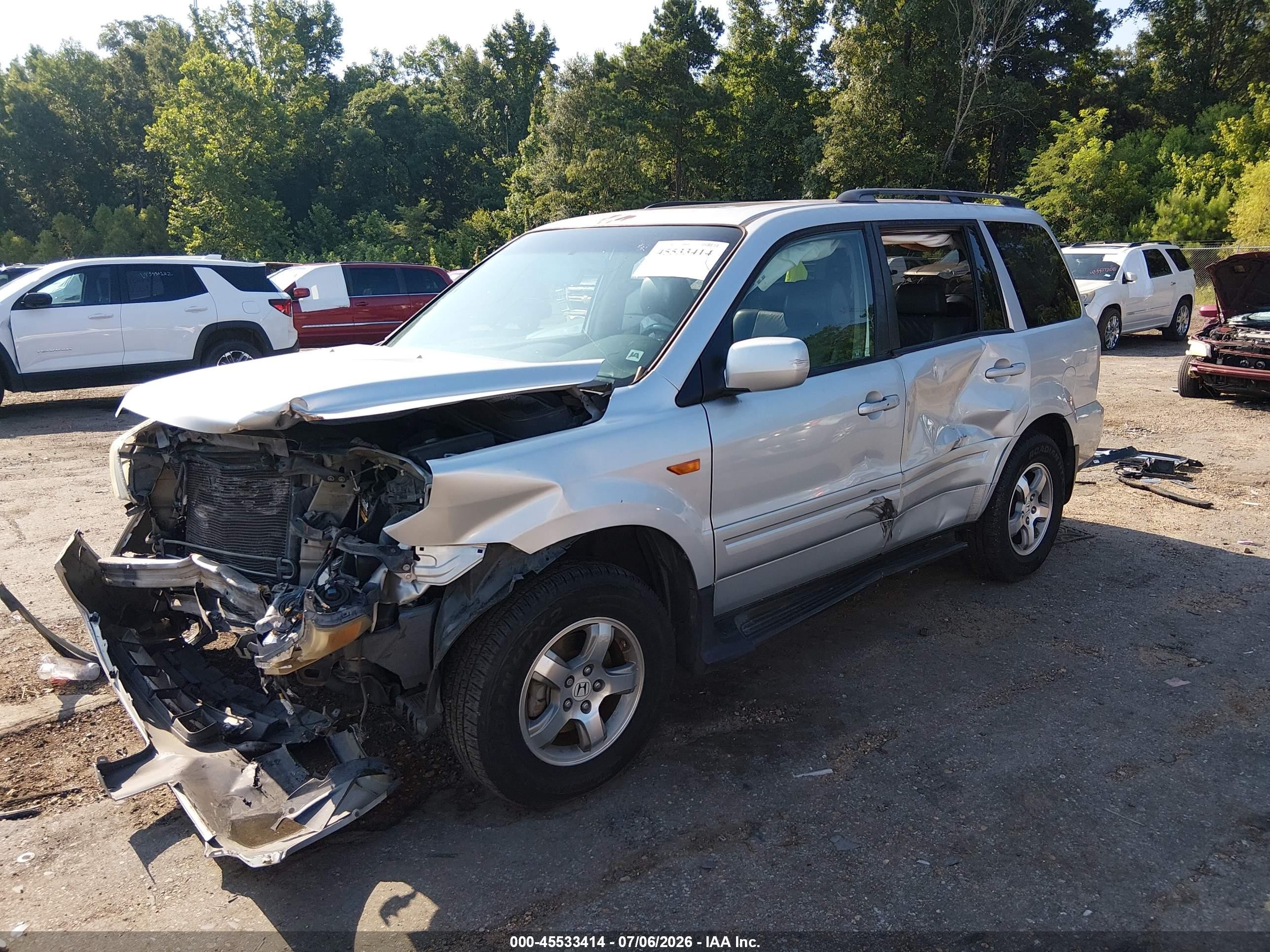 2008 Honda Pilot Se Silver vin: 5FNYF28338B012801
