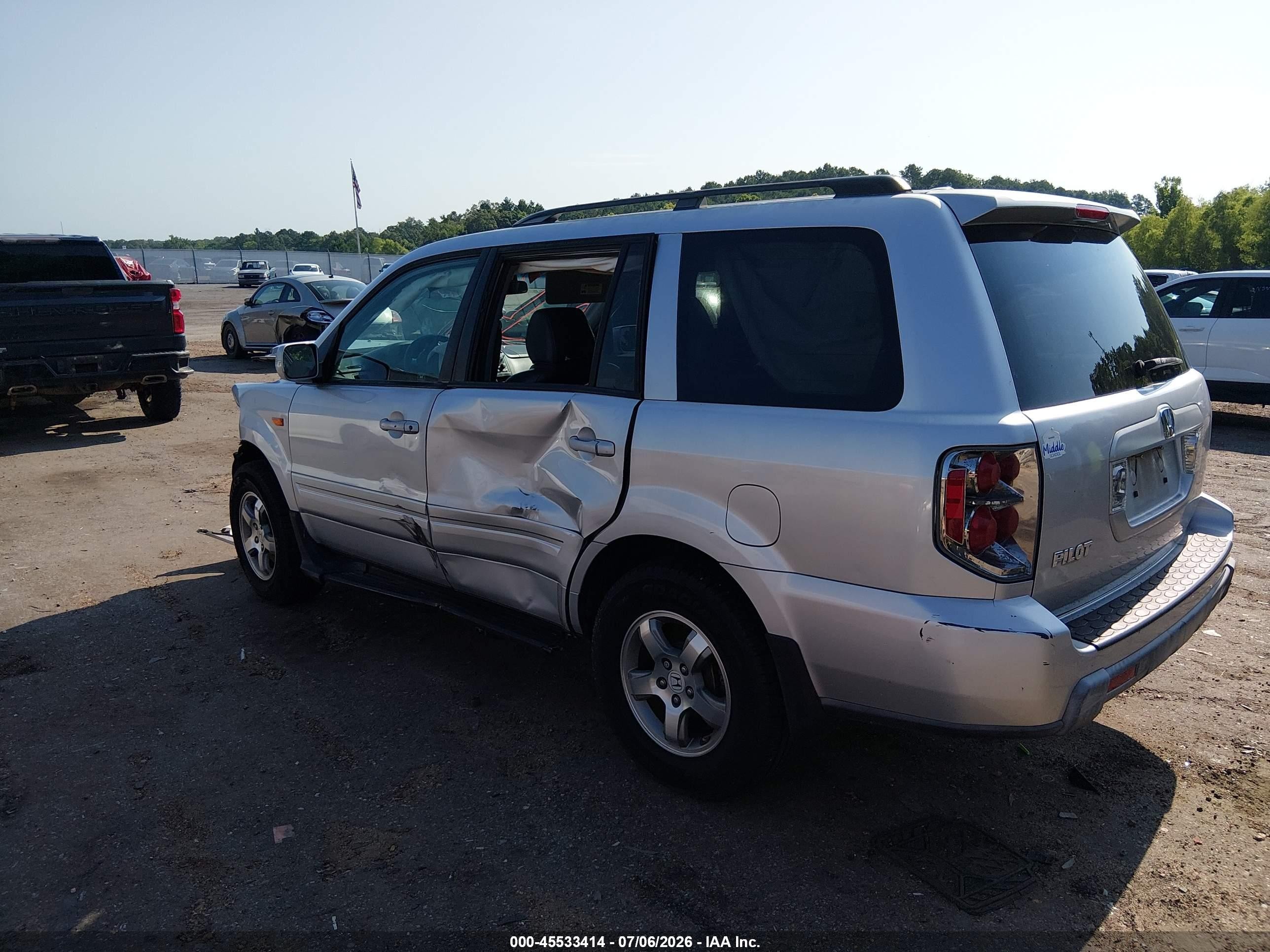 2008 Honda Pilot Se Silver vin: 5FNYF28338B012801