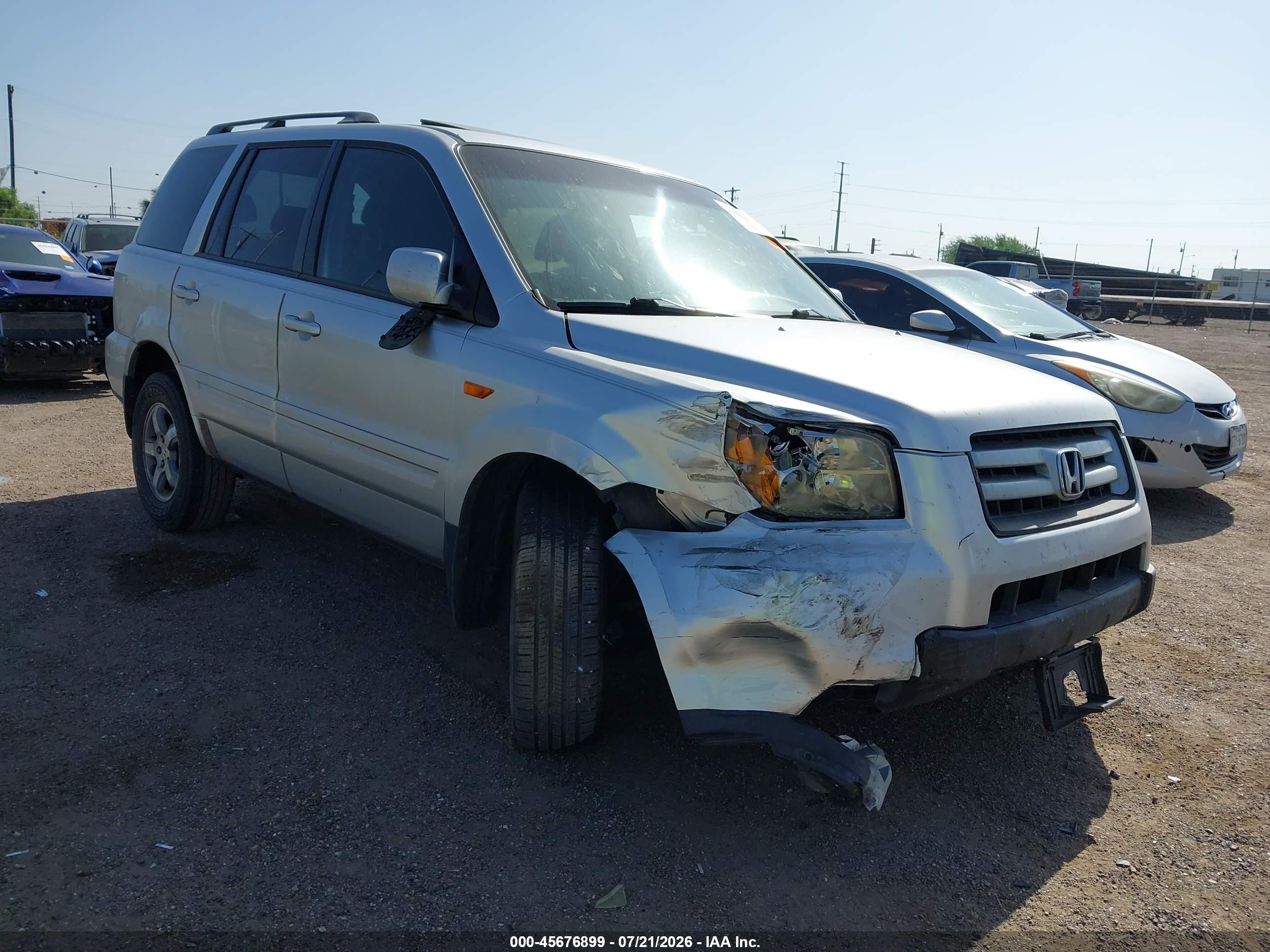 2008 Honda Pilot Se Silver vin: 5FNYF28388B002023